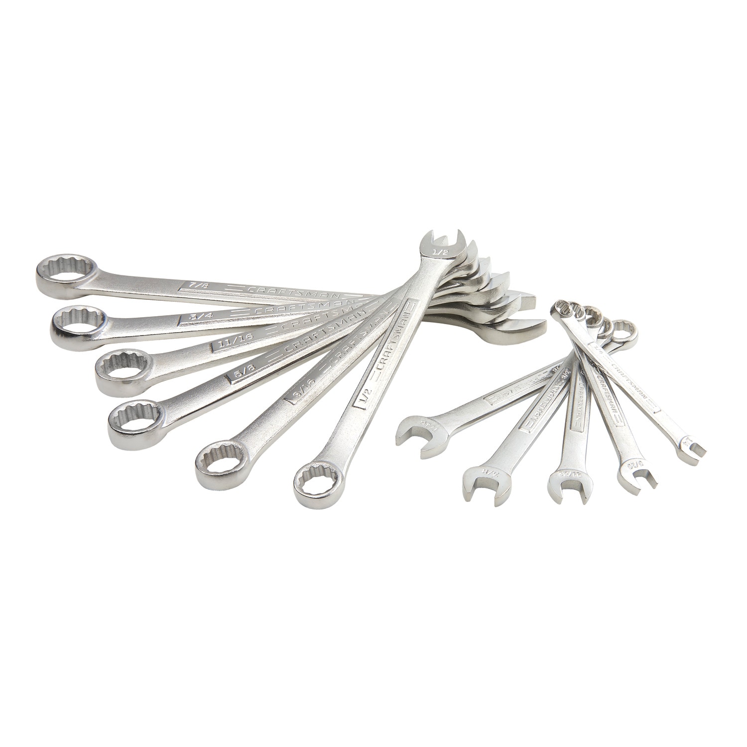 Juego de 11 piezas de llaves combinadas estándar CRAFTSMAN de 12 puntos (SAE) (sin estuche) CMMT87018