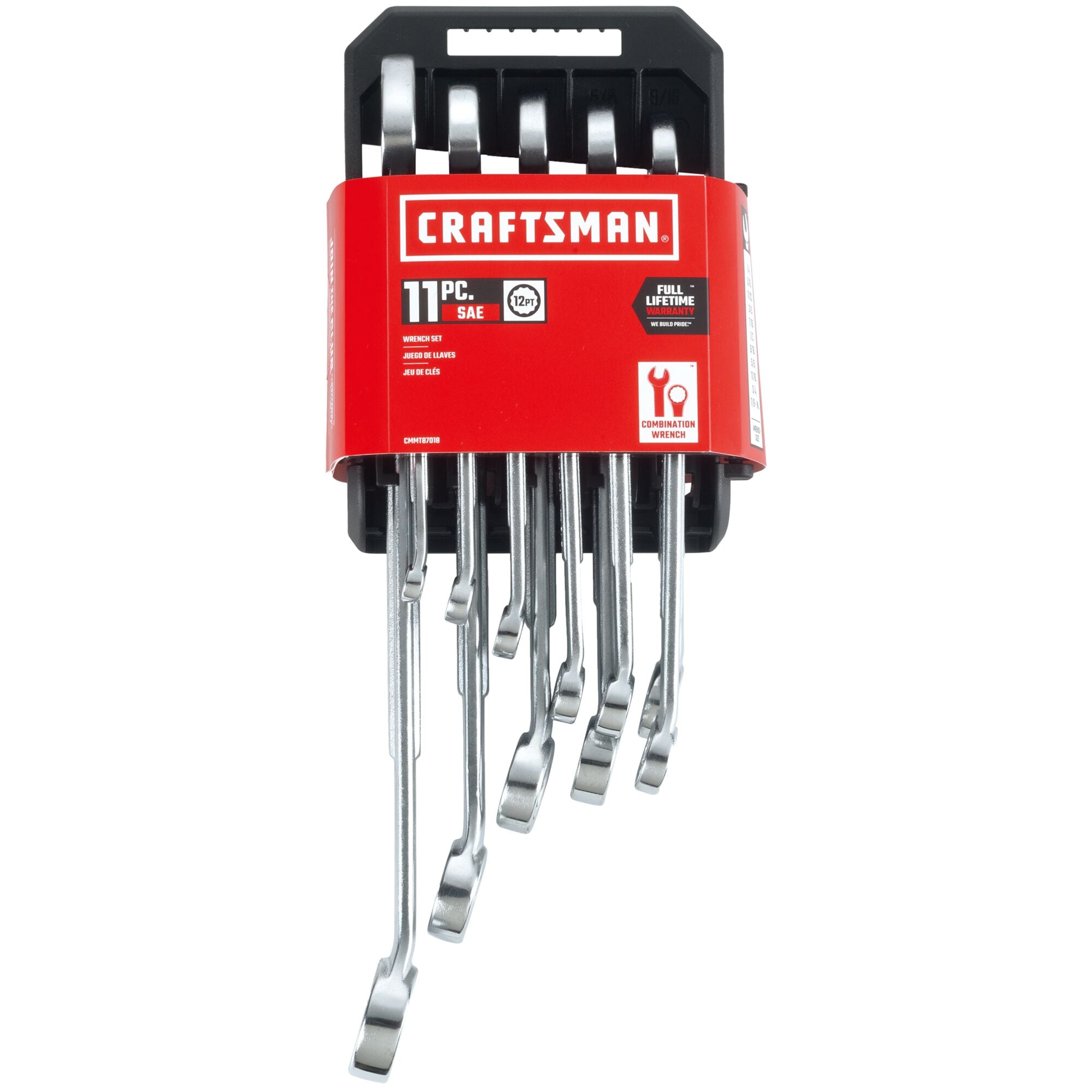 Juego de 11 piezas de llaves combinadas estándar CRAFTSMAN de 12 puntos (SAE) (sin estuche) CMMT87018