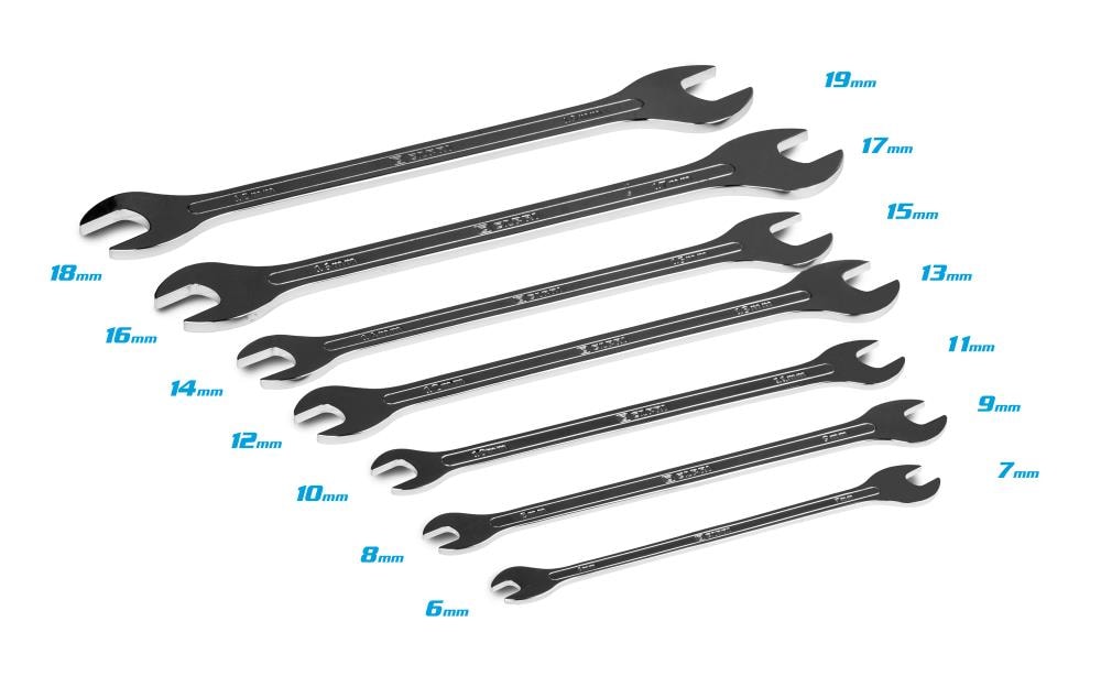 Juego de 7 llaves de estrella métricas de punta abierta estándar Capri Tools (sin estuche) CP11850-7MRK