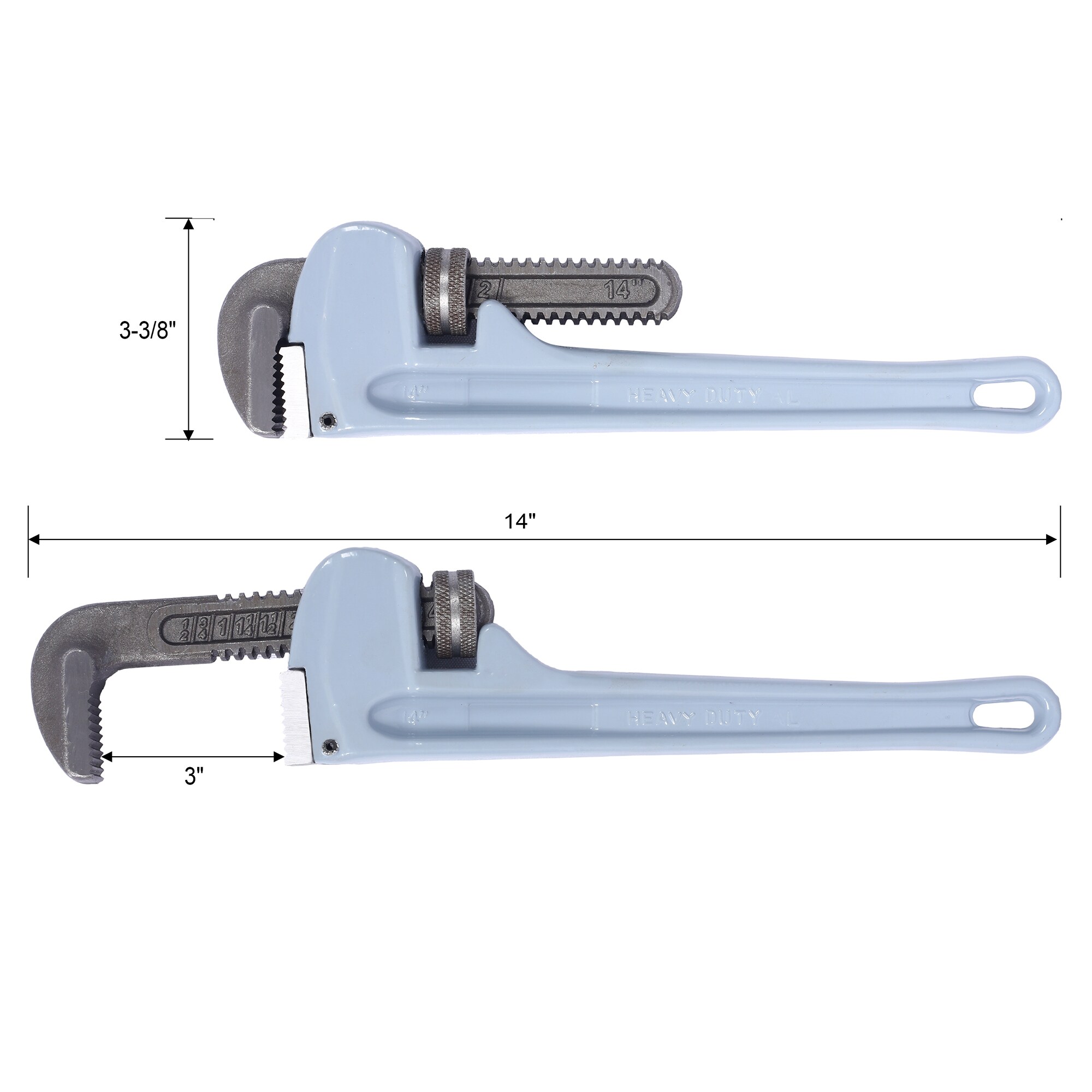 Juego de 3 Llaves de tubo de aluminio de 14 pulgadas LETILY 012U32LB