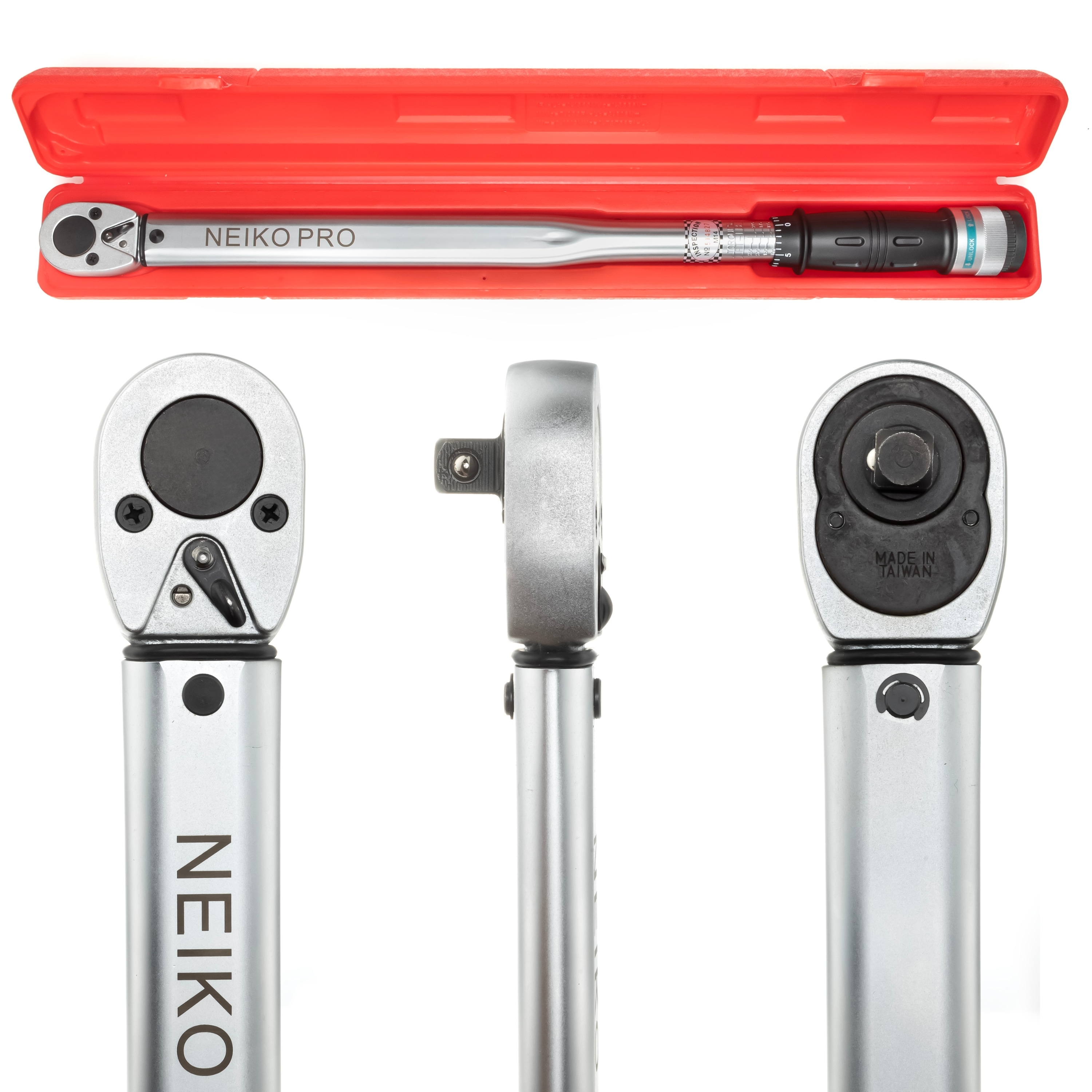 Llave de torsión de clic NEIKO de 1/2 pulgadas (50 libras-pie a 250 libras-pie) 03709B