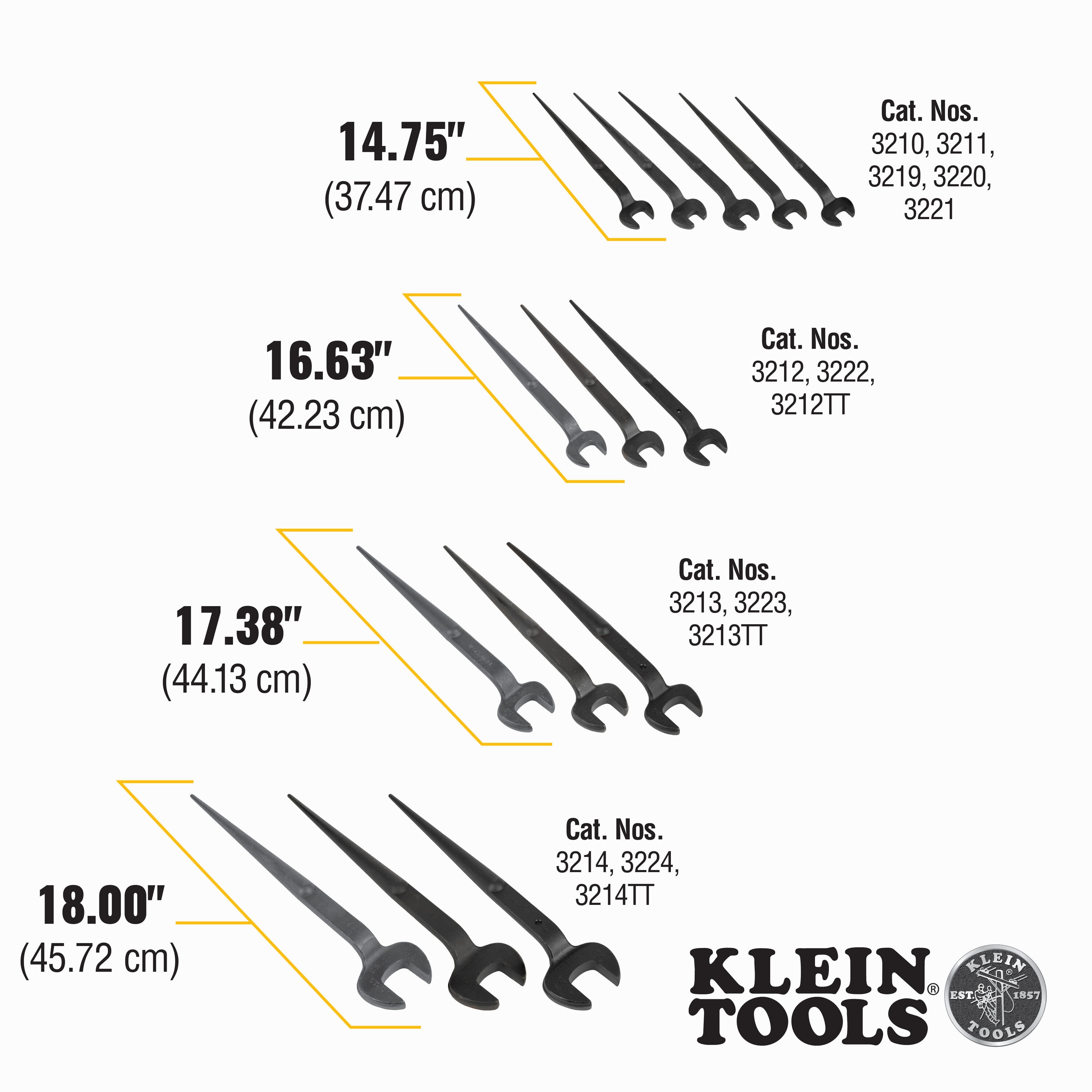 Llave de tuercas ajustable Klein Tools, abertura nominal de 1-7/16 pulgadas con orificio de seguridad 3213TT