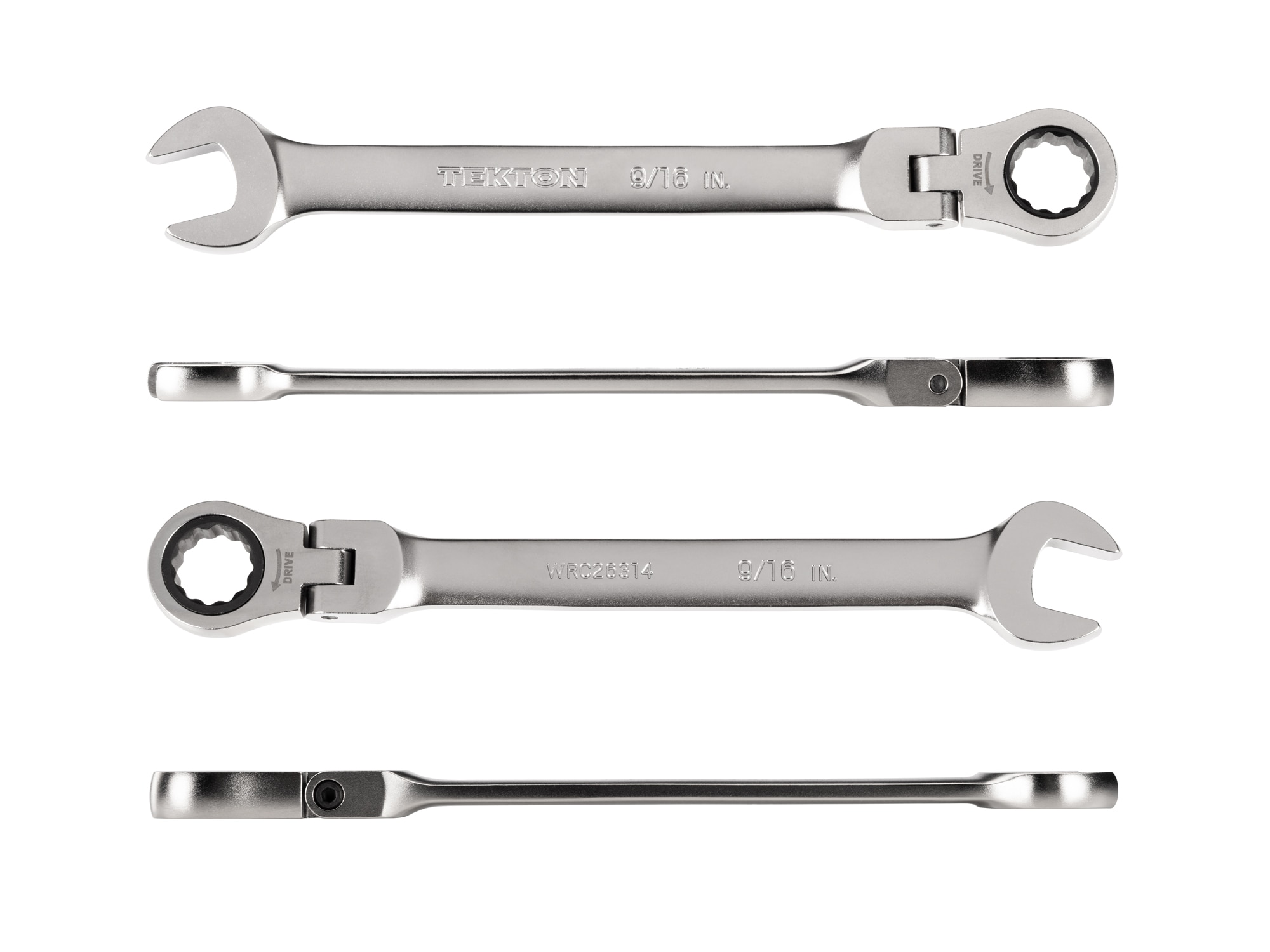 Llave de trinquete flexible estándar (SAE) TEKTON de 9/16 pulgadas WRC26314