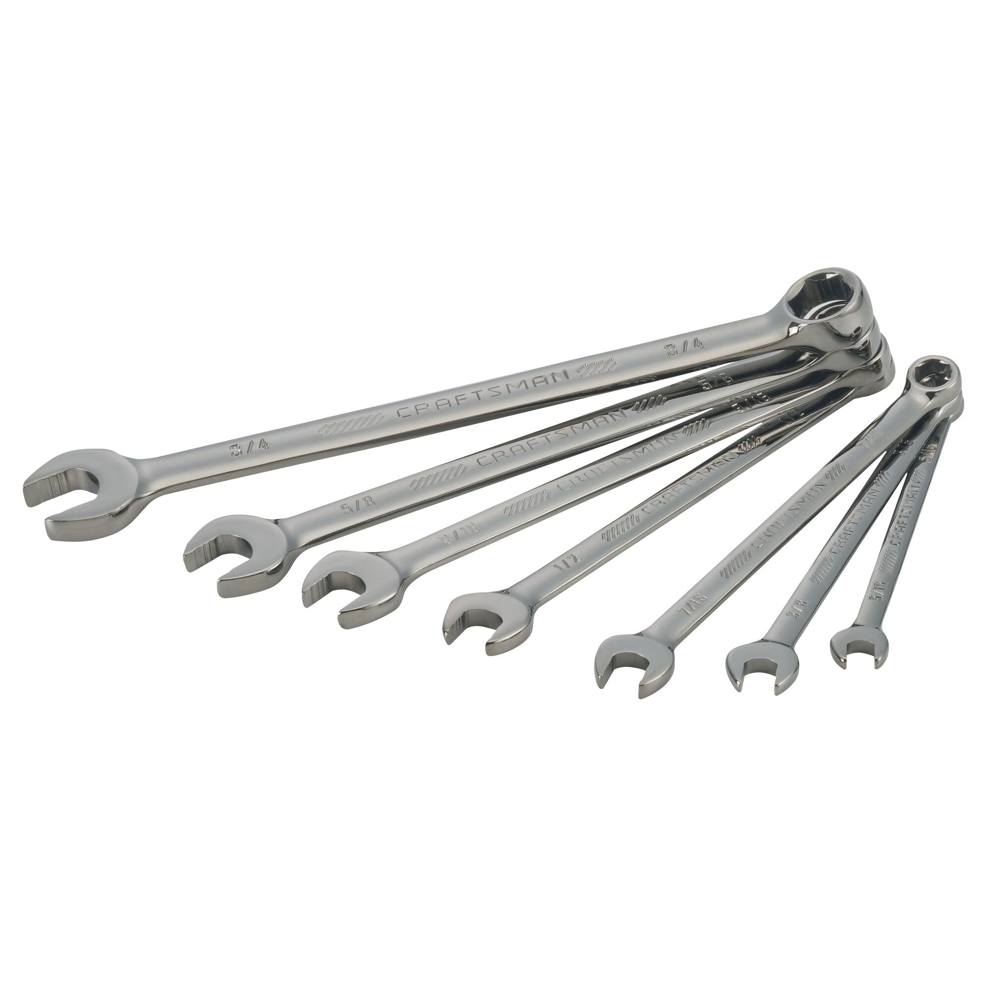 Juego de 7 piezas de llaves combinadas estándar de 6 puntos CRAFTSMAN OVERDRIVE con estuche resistente incluido - Sistema Standard (SAE)
