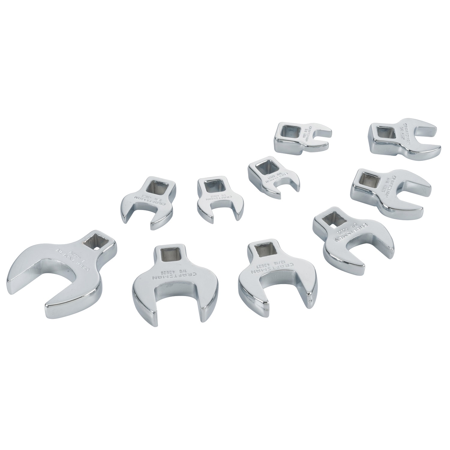 Set de 10 piezas de Llaves de Combinación Abierta CROWFOOT estándar de 6 puntas (SAE) CRAFTSMAN (sin estuche) CMMT12052LZ