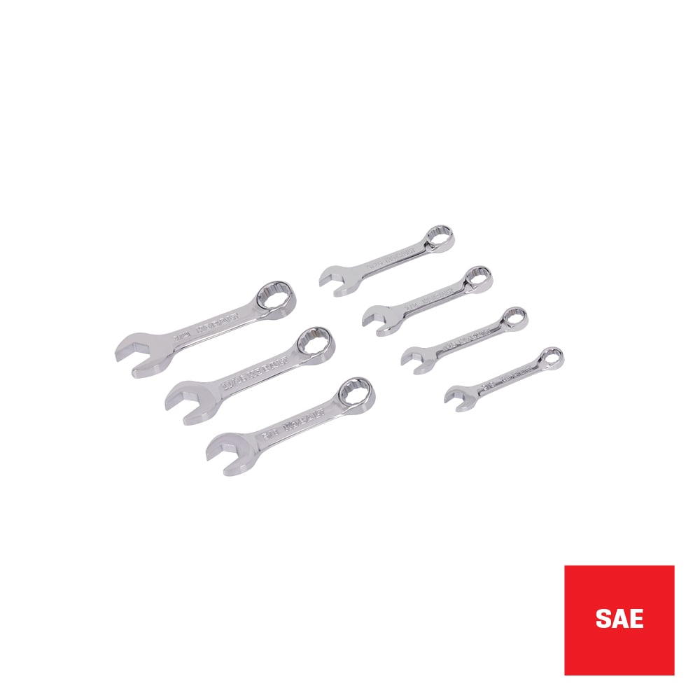 Juego de 7 piezas de llaves combinadas estándar de 12 puntos (SAE) Kobalt que incluye estuche resistente 53161