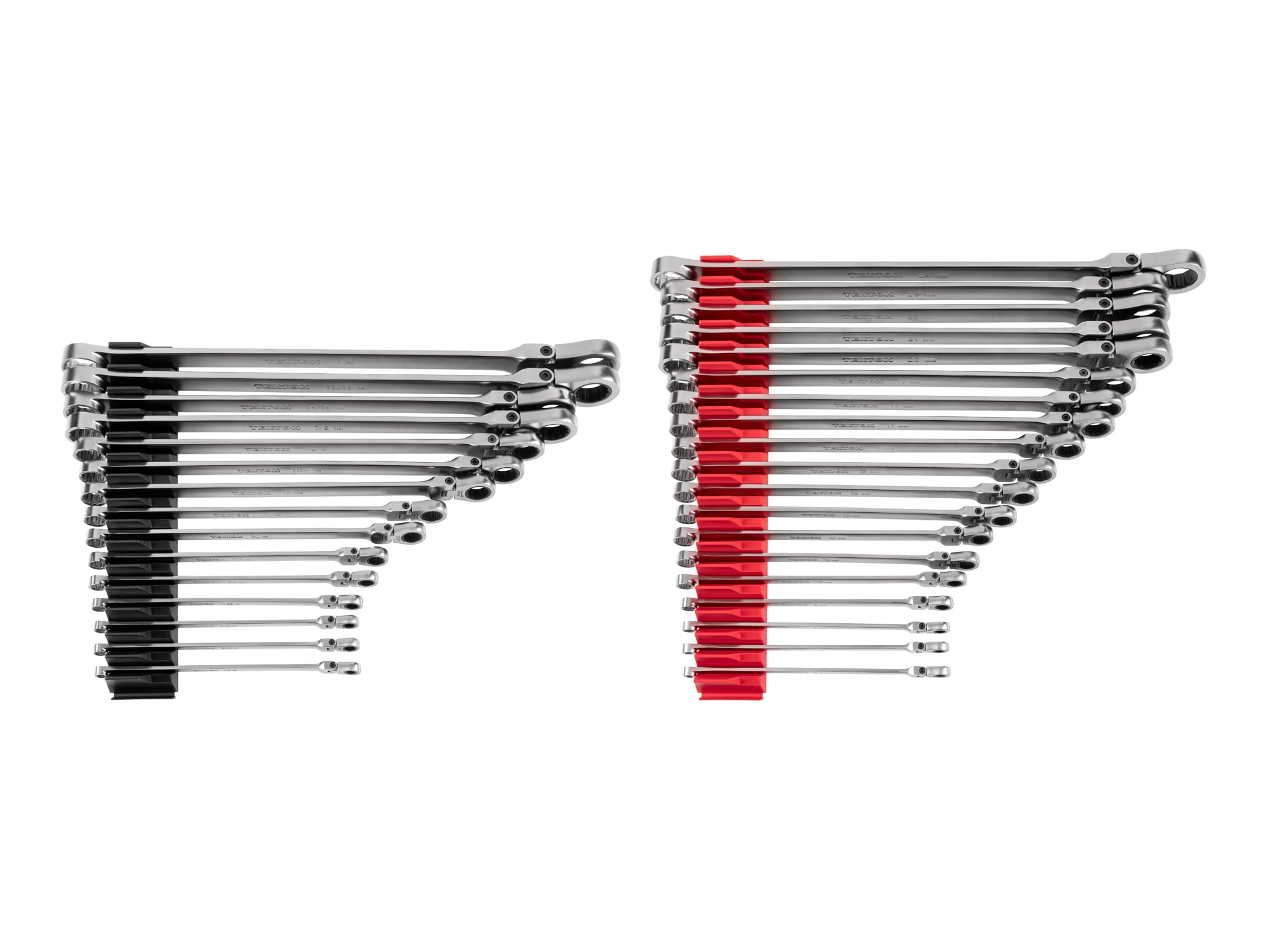 Juego de Llaves de Trinquete Flexible estándar (SAE) y métricas TEKTON de 34 piezas WRB95306