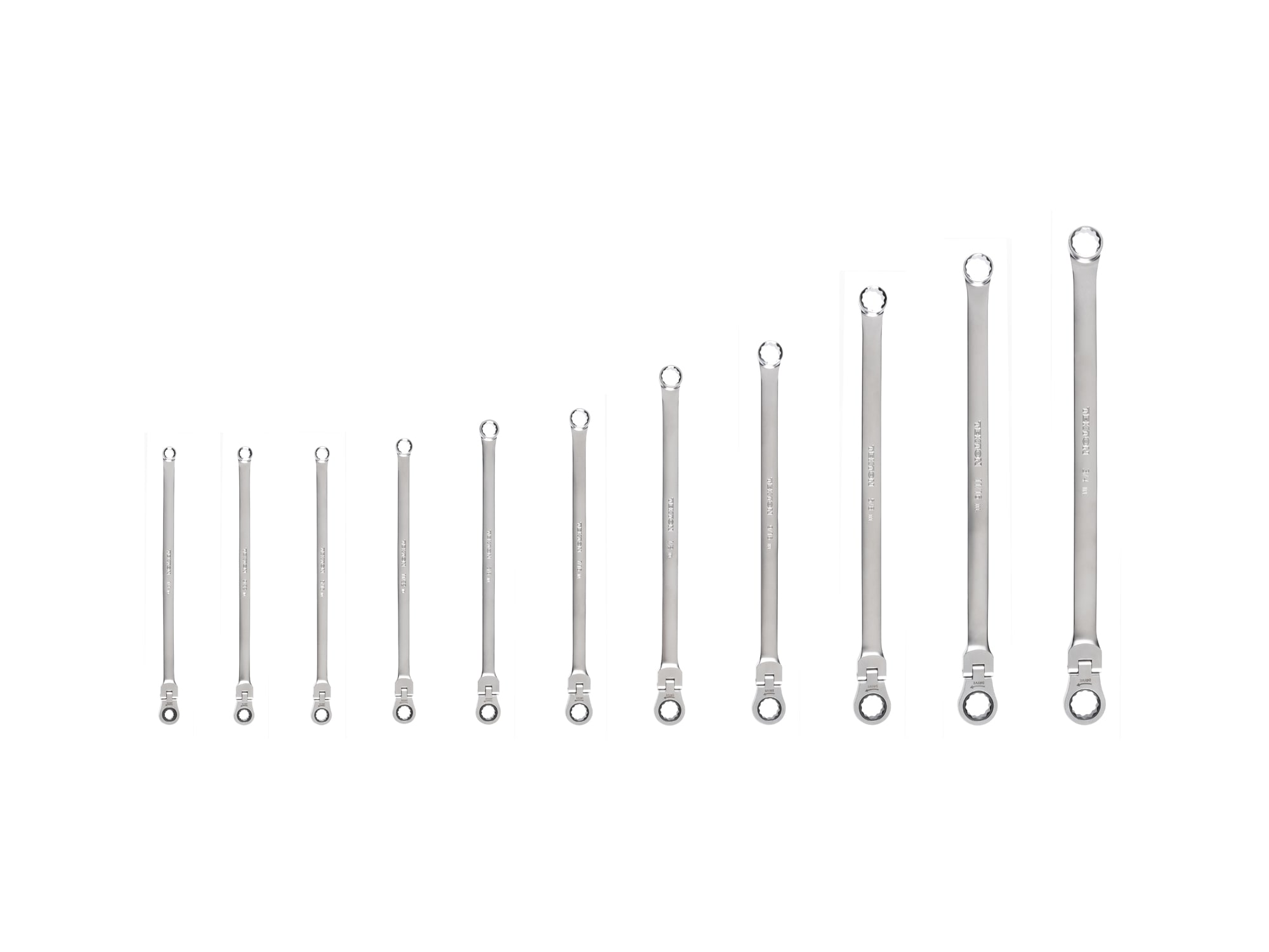 Juego de 11 piezas de llaves de trinquete estándar (SAE) con cabezal flexible TEKTON WRB95001