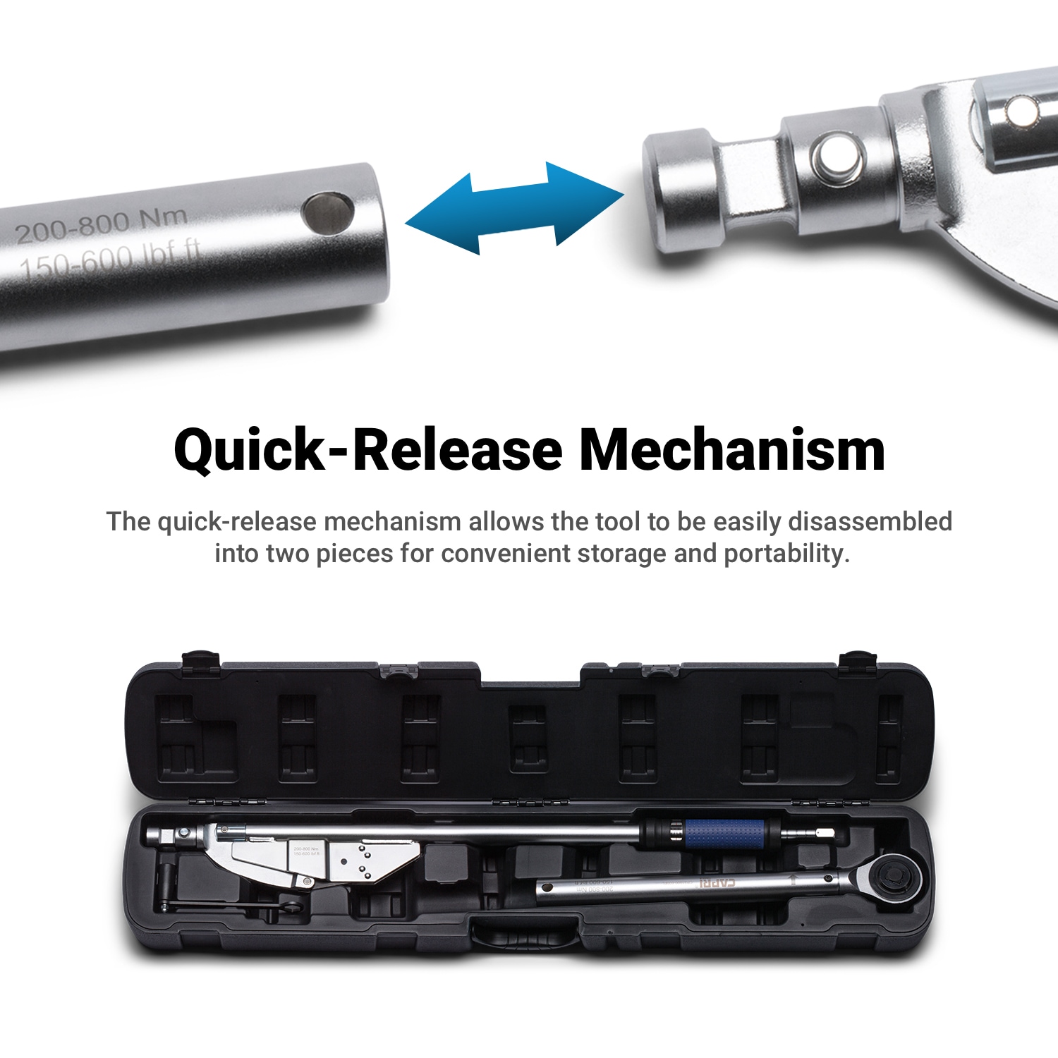 Llave de torsión micrométrica de 3/4 pulgadas de Capri Tools ( 150 libras-pie a 600 libras-pie ) CP31900-600FL