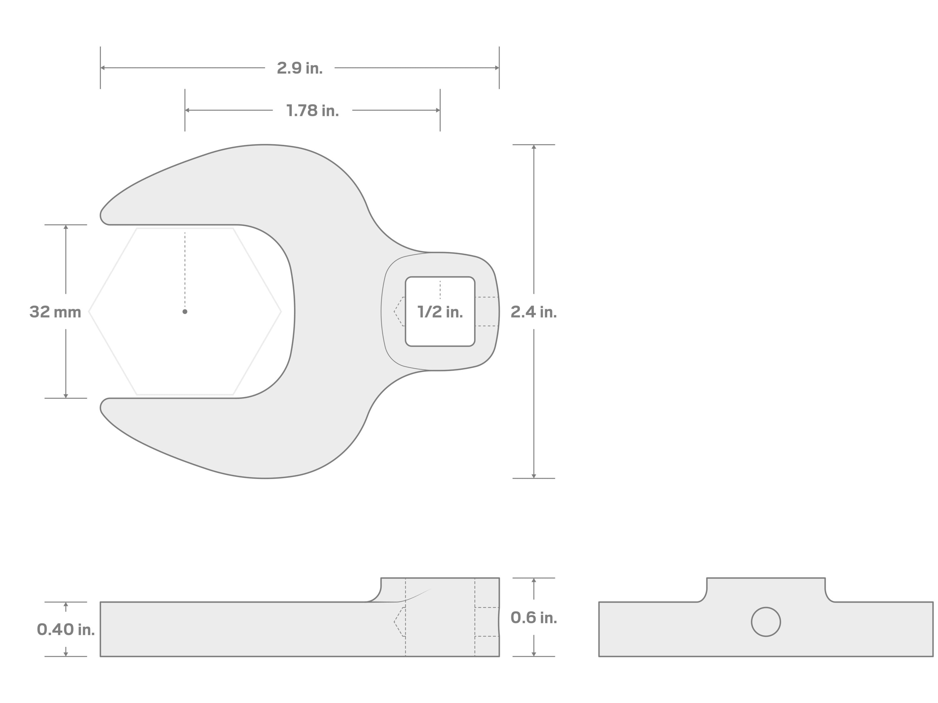 Llave de horquilla abierta métrica TEKTON de 32 mm (sin estuche) WCF24032
