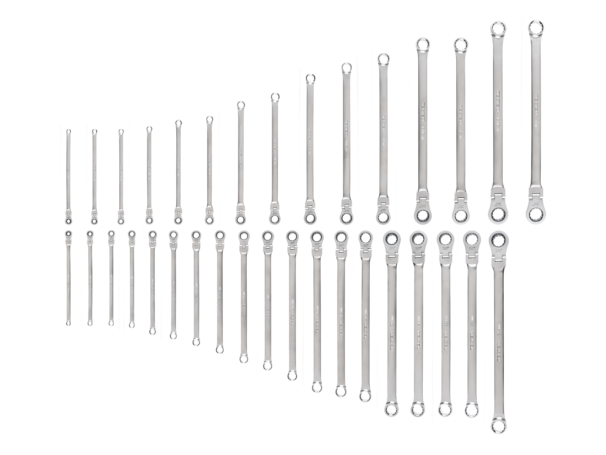 Juego de 34 piezas de Llaves de Trinquete Flexibles Estándar (SAE) y Métricas TEKTON WRB95006