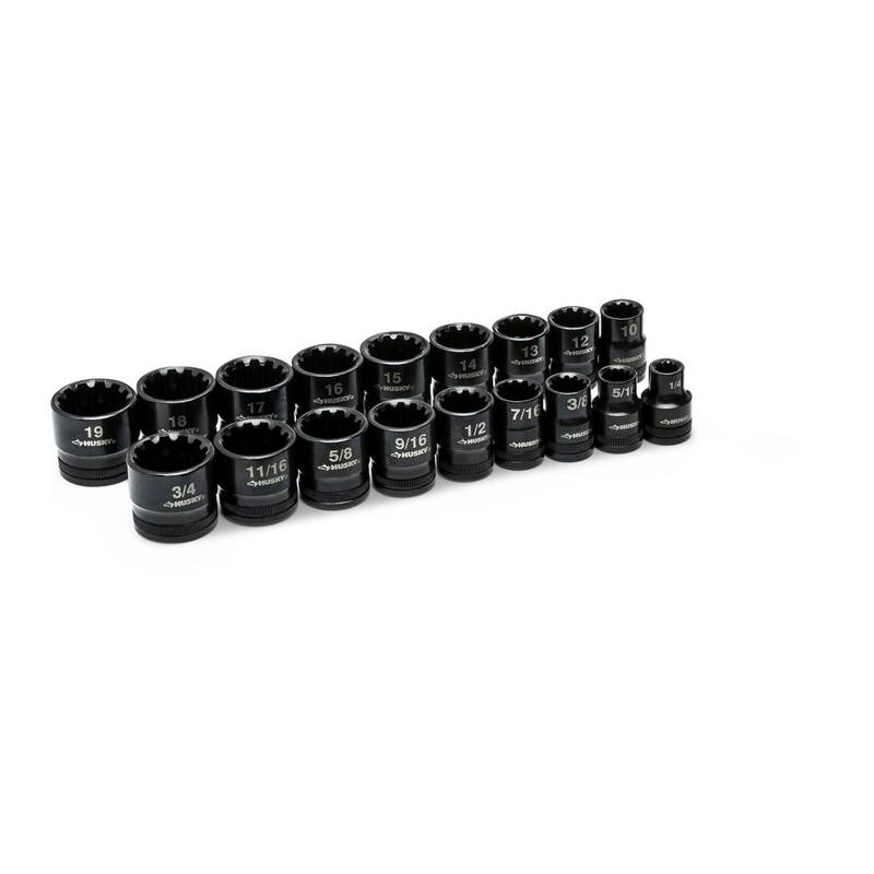 Juego de llaves de trinquete universales de 3/8 pulgadas de 100 posiciones Husky (26 piezas) - H1003D26SWS