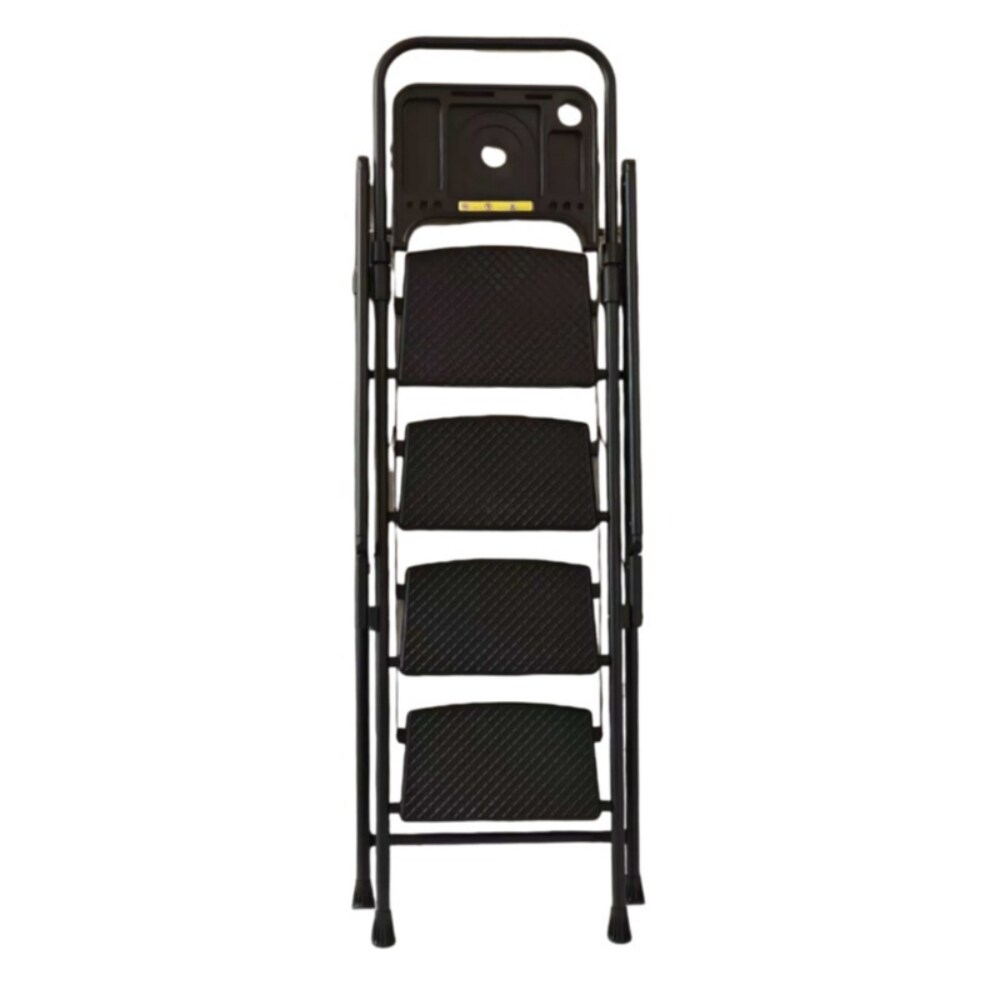 Escalera de 4 peldaños Siavonce con capacidad de 500 lb, plegable de acero negro XH54808