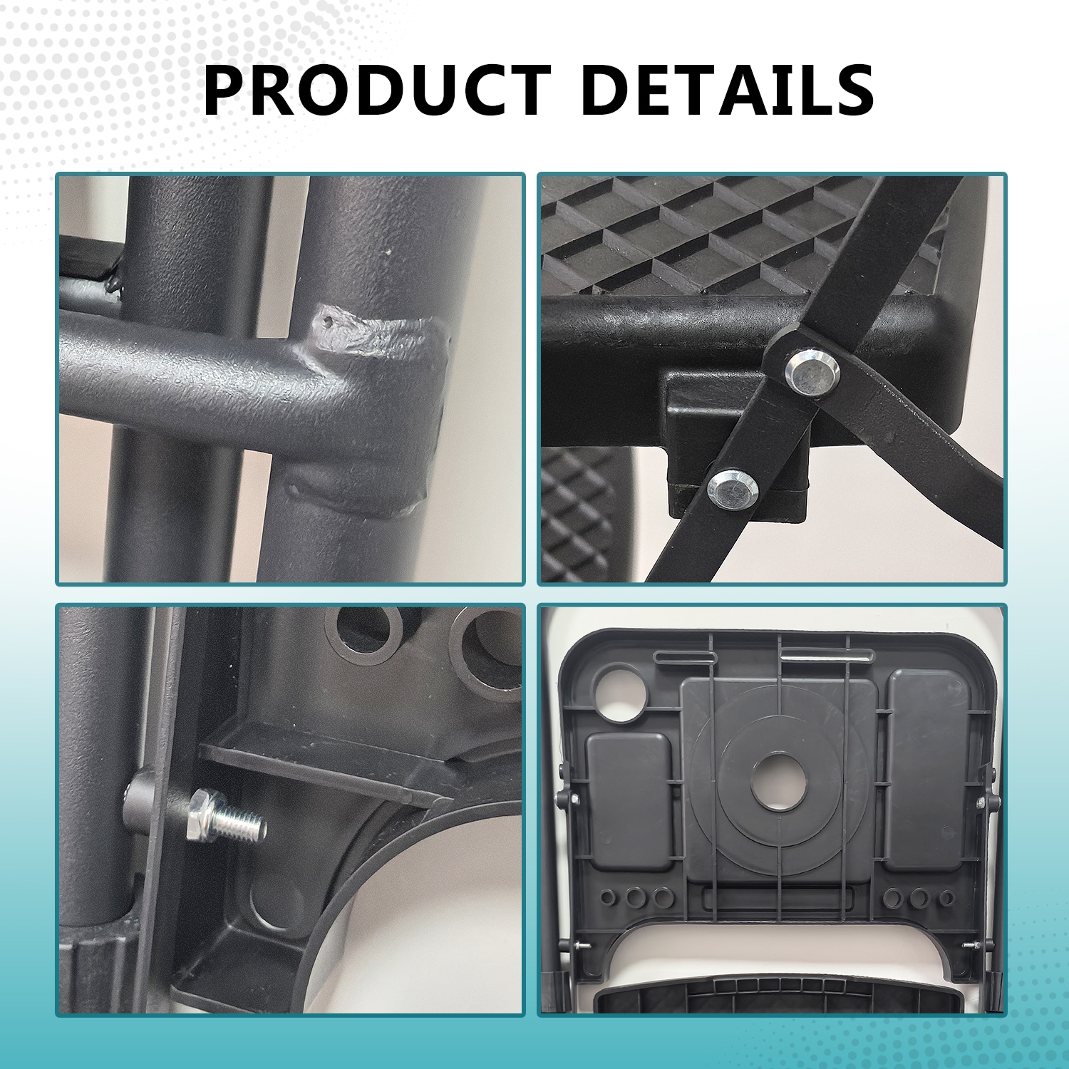 Escalera de 4 peldaños Siavonce con capacidad de 500 lb, plegable de acero negro XH54808