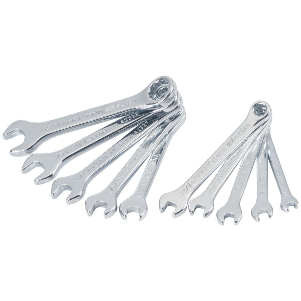 Juego de 10 piezas de llaves combinadas estándar de 12 puntos CRAFTSMAN (SAE) que incluye estuche suave - CMMT42319