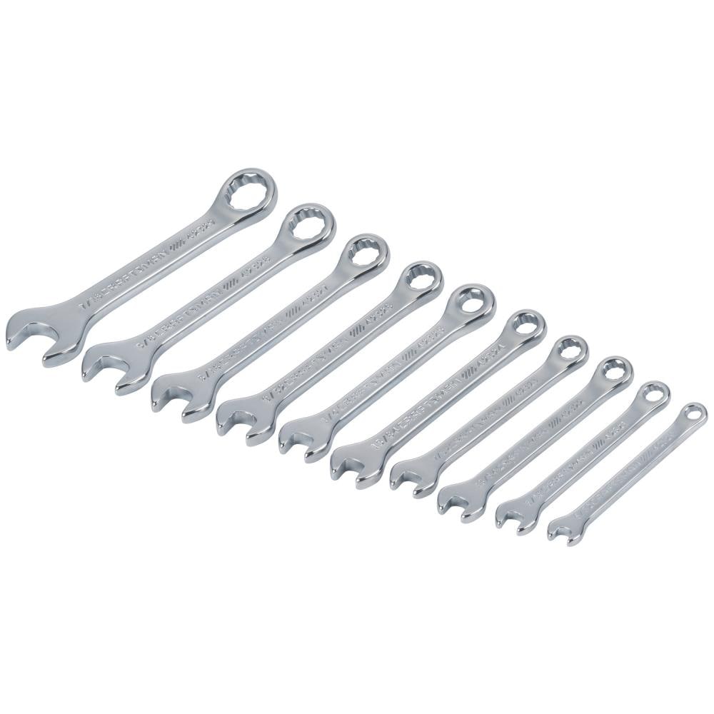 Juego de 10 piezas de llaves combinadas estándar de 12 puntos CRAFTSMAN (SAE) que incluye estuche suave - CMMT42319