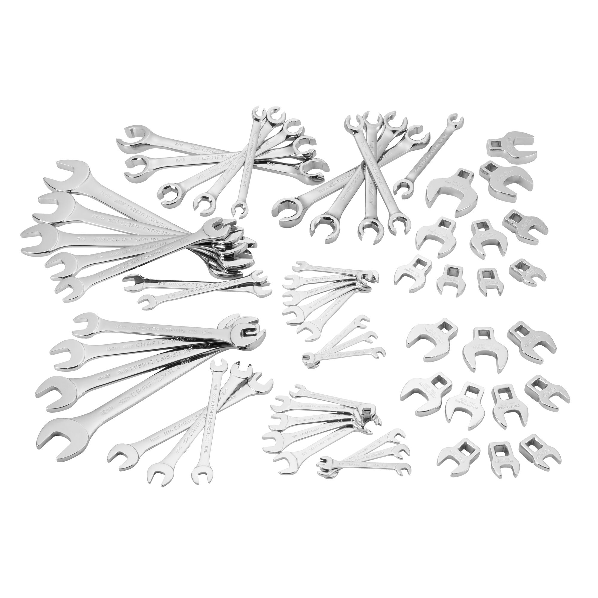 Juego de llaves combinadas estándar SAE y métricas de 60 piezas CRAFTSMAN (sin estuche) CMMT87903