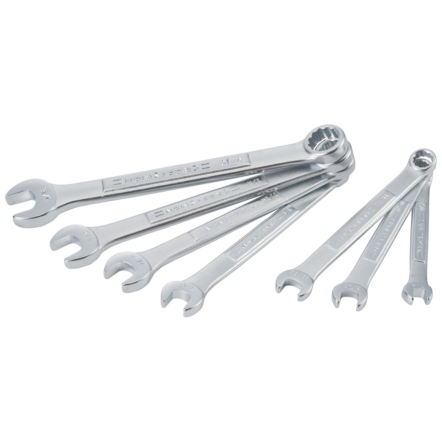 Juego de 7 piezas CRAFTSMAN Llaves Combinadas Estándar de 12 Puntas (SAE) con Estuche Suave incluido CMMT21085
