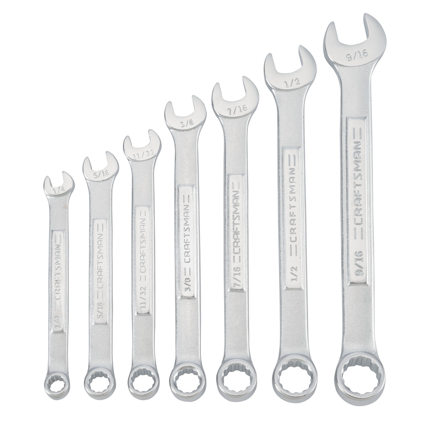 Juego de 7 piezas CRAFTSMAN Llaves Combinadas Estándar de 12 Puntas (SAE) con Estuche Suave incluido CMMT21085