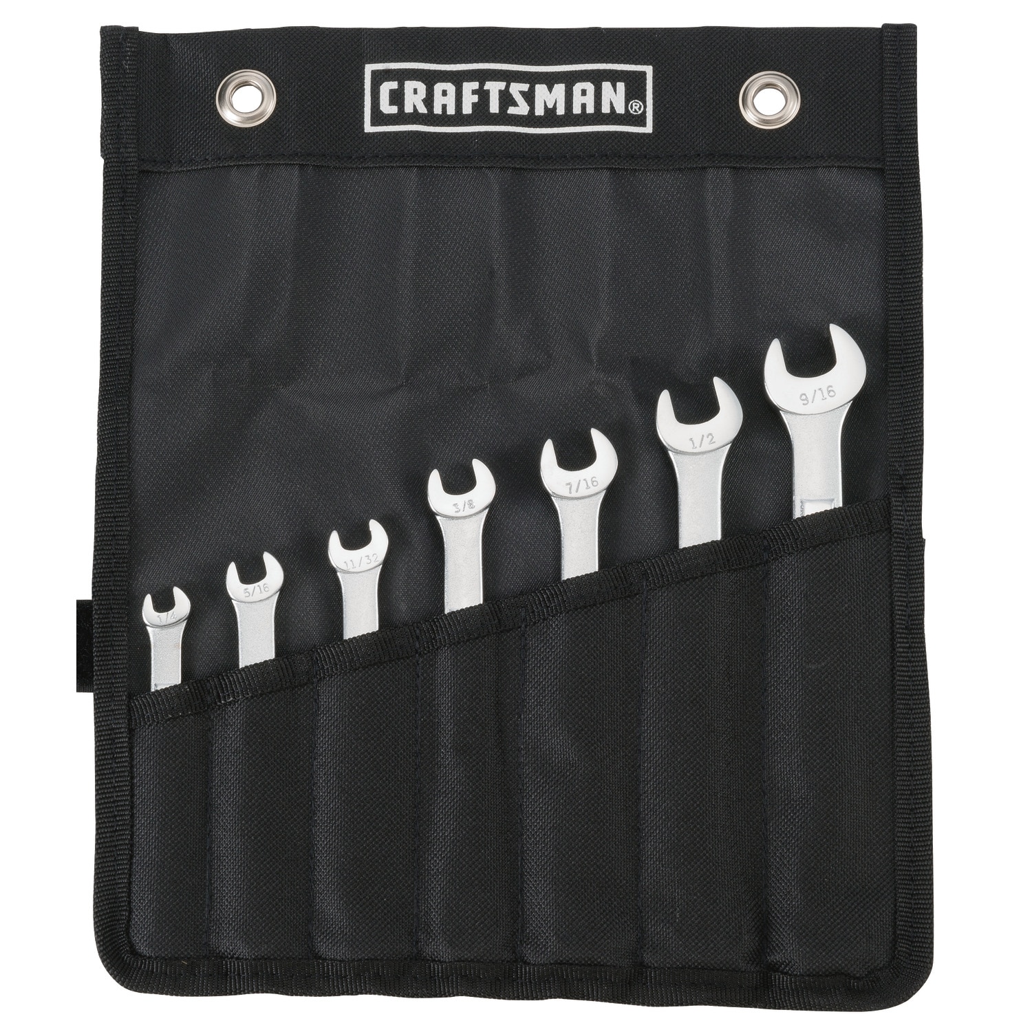 Juego de 7 piezas CRAFTSMAN Llaves Combinadas Estándar de 12 Puntas (SAE) con Estuche Suave incluido CMMT21085