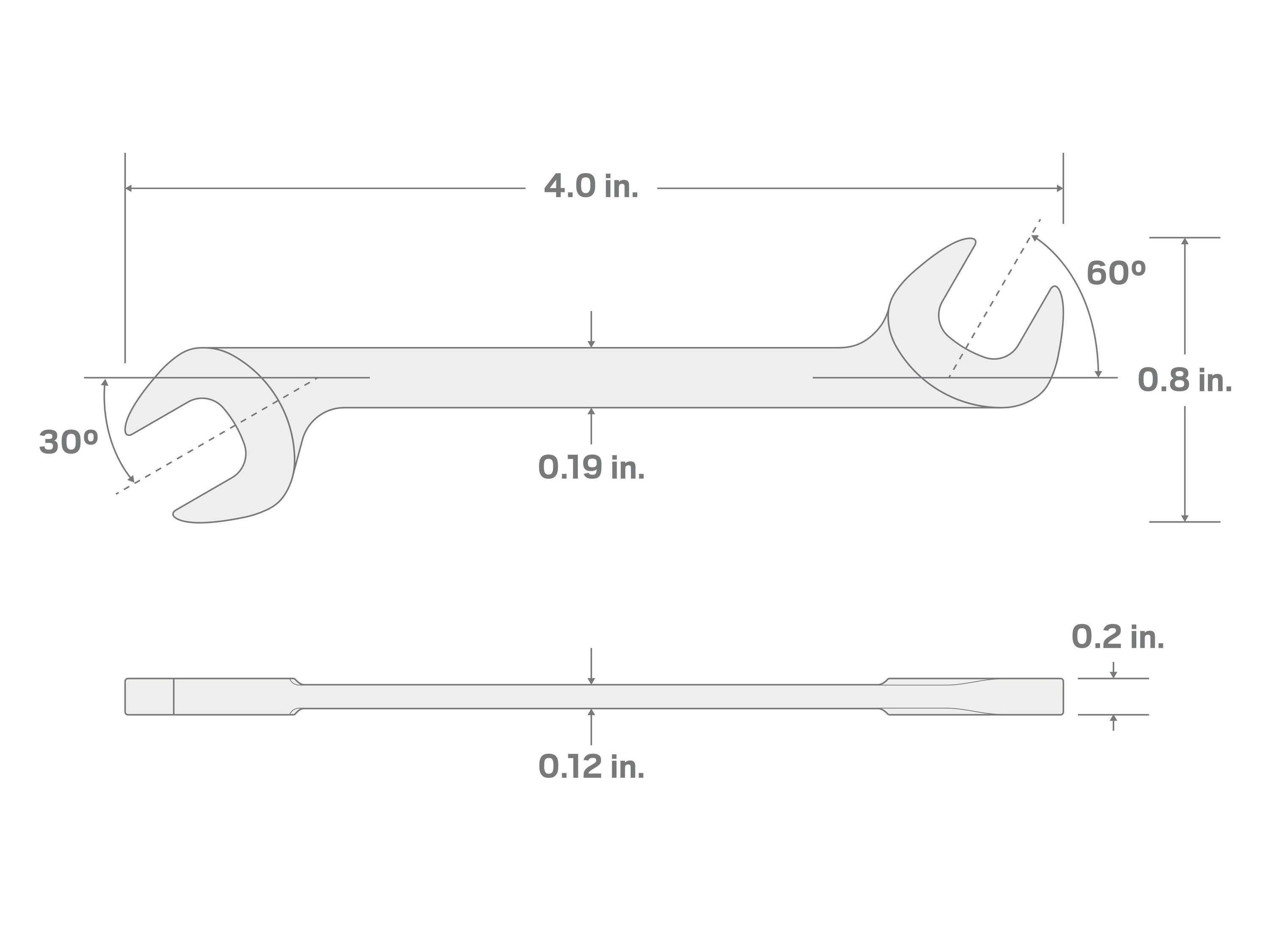 Llave de extremo abierto de ángulo estándar (SAE) TEKTON de 1/4 pulgadas (sin estuche) WAE83006