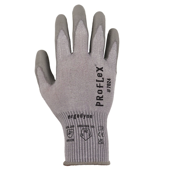 Proflex de Ergodyne ANSI A2 PU recubierto de guantes CR 12 pares, gris, talla XXL - 7024-12PR
