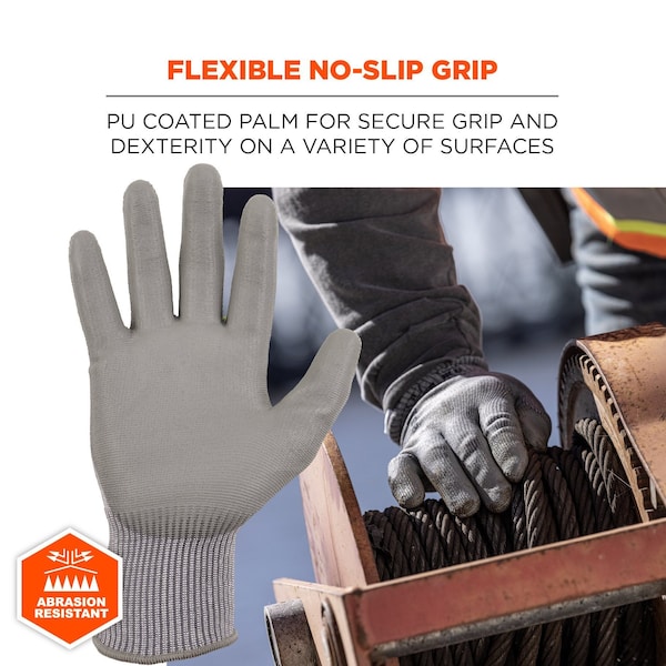 Proflex de Ergodyne ANSI A2 PU recubierto de guantes CR 12 pares, gris, talla XXL - 7024-12PR