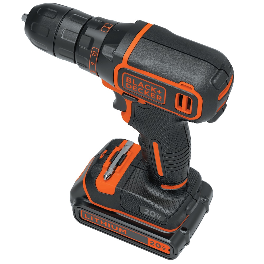 BLACK+DECKER POWERCONNECT Taladro inalámbrico de 20 voltios Max 3/8 pulg. - 1 batería incluida BDCDD120C