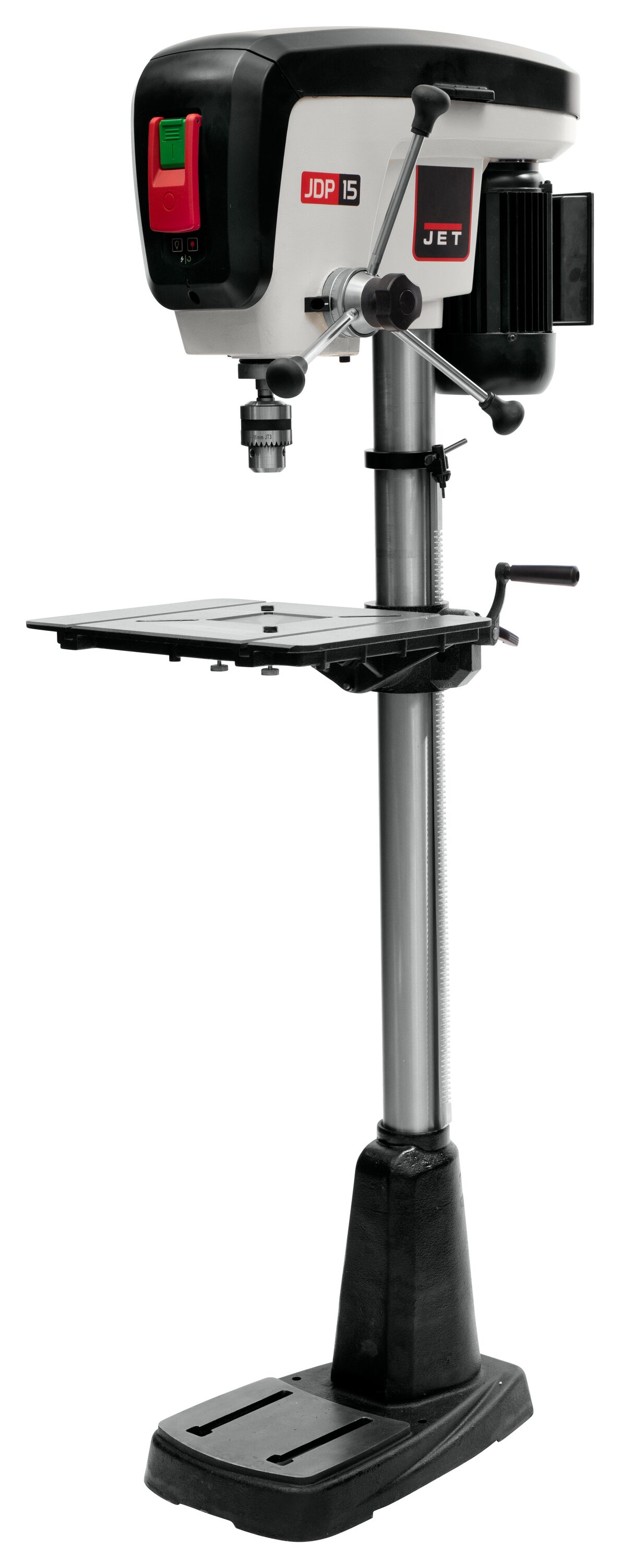 Prensa de taladro de piso JET JDP-15F de 15 pulgadas, 15 amperios, 16 velocidades JT9-716250