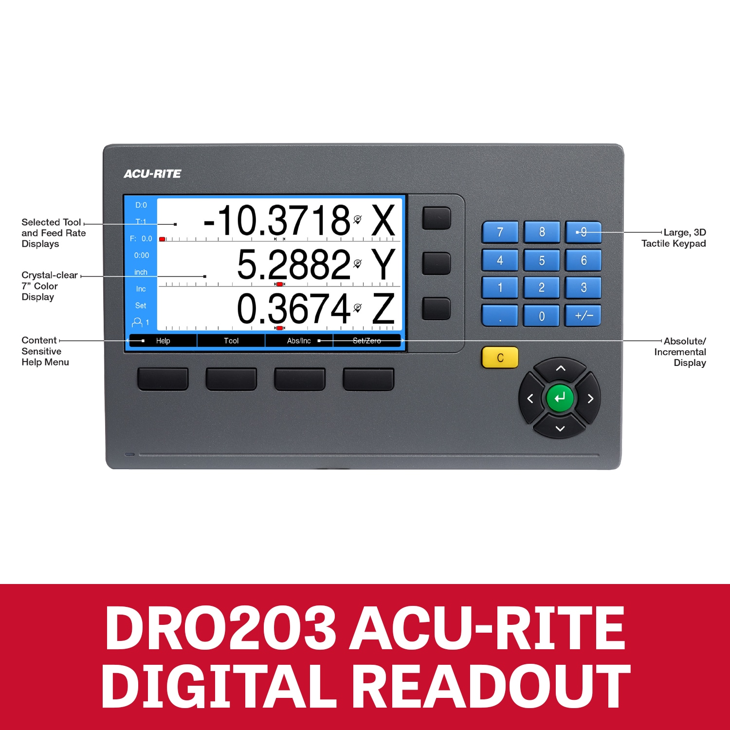 Taladro de banco de velocidad variable de 15 amperios con lector digital Acu Rite 203 para fresadora/taladradora JET JMD-18