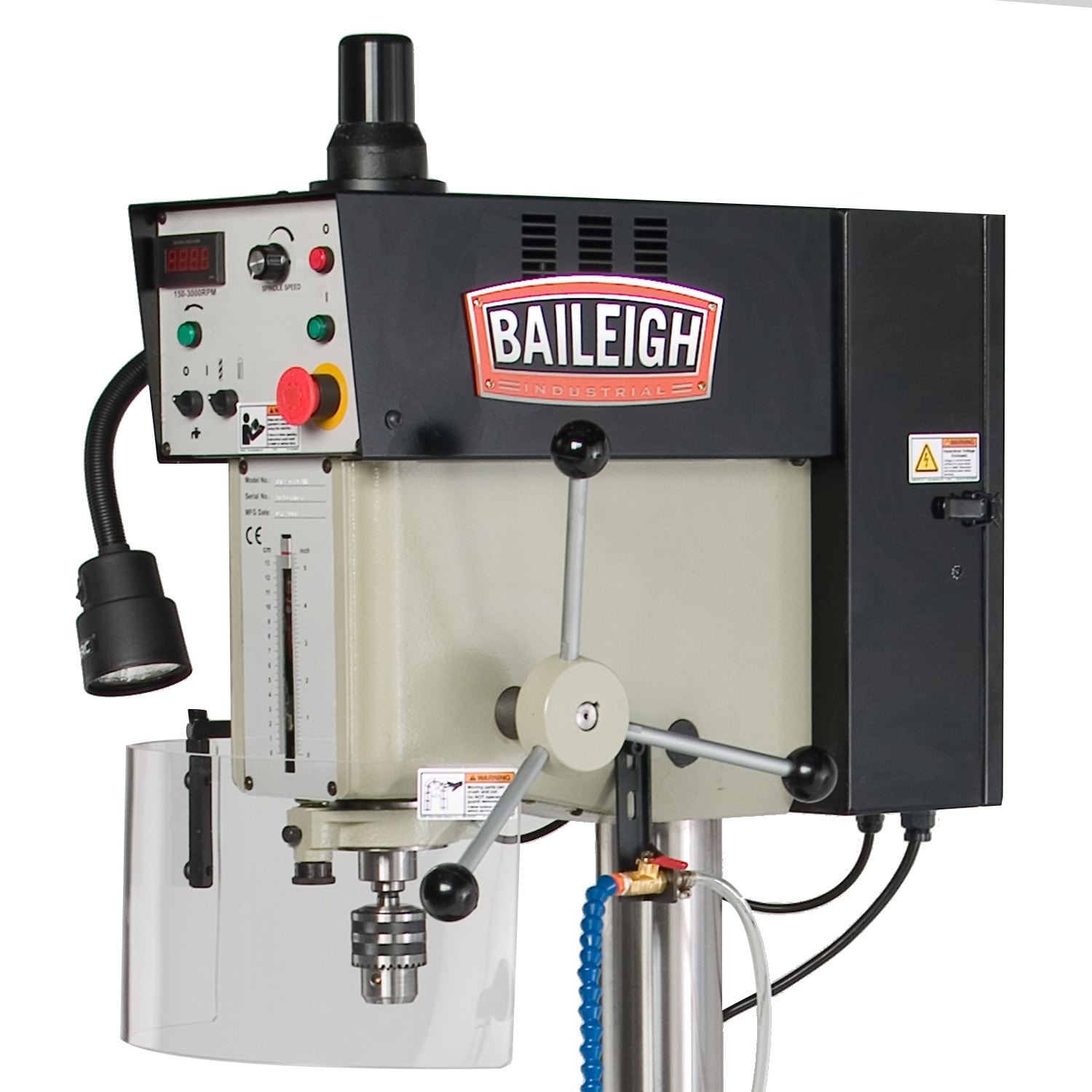 Taladro de piso de velocidad variable de 20 pulgadas y 15 amperios Baileigh Industrial DP-1000VS BA9-1002862
