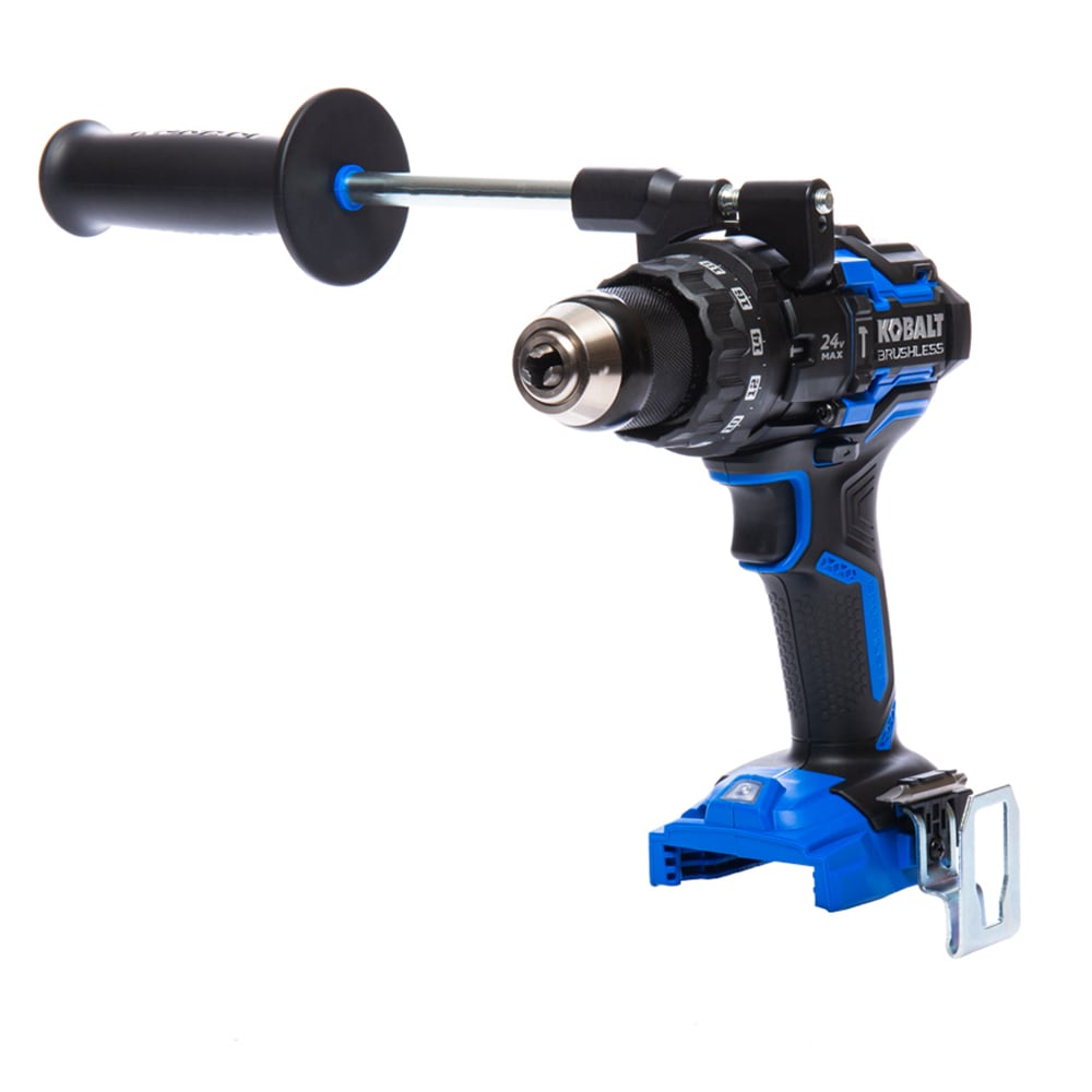 Taladro percutor inalámbrico sin escobillas Kobalt XTR 1/2 pulgadas a 24 voltios con velocidad variable - 1 batería KXHD 1424A-03