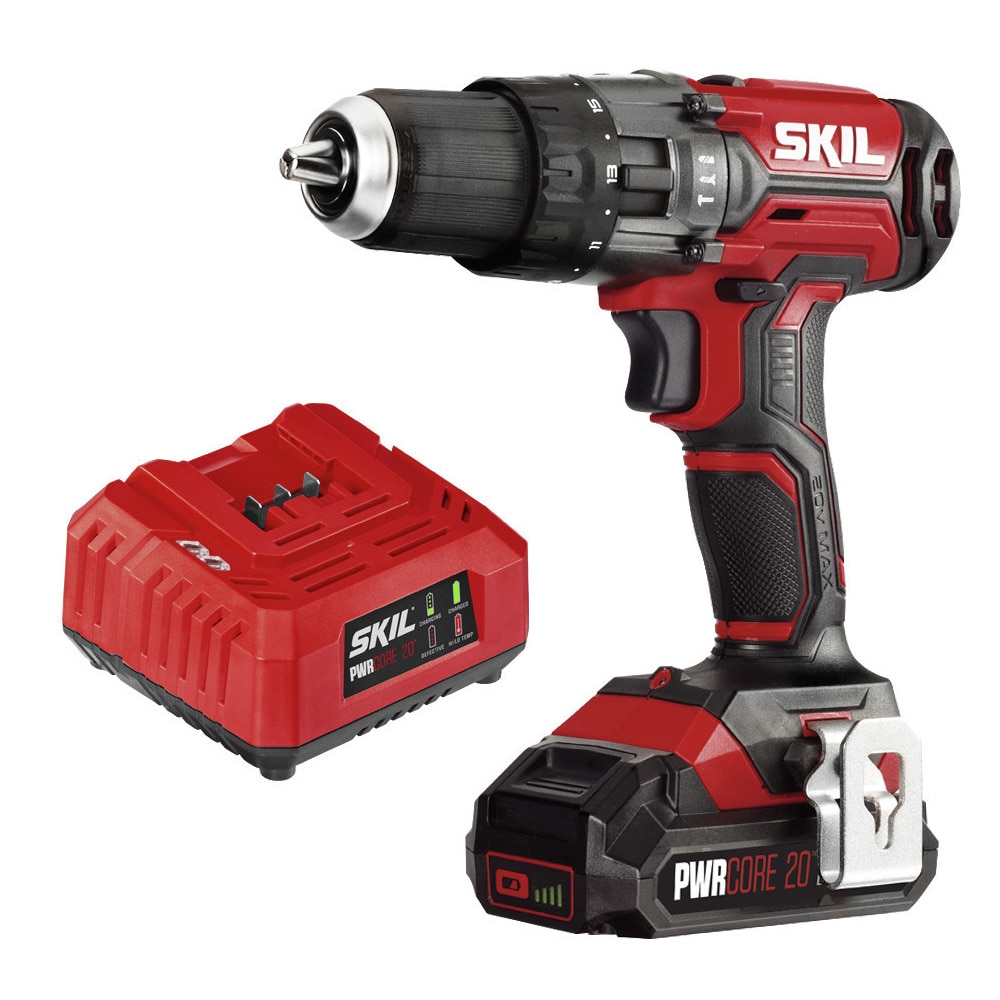 Taladro inalámbrico de martillo con velocidad variable de 1/2 pulgadas y 20 voltios SKIL PWR CORE - 1 batería HD527802