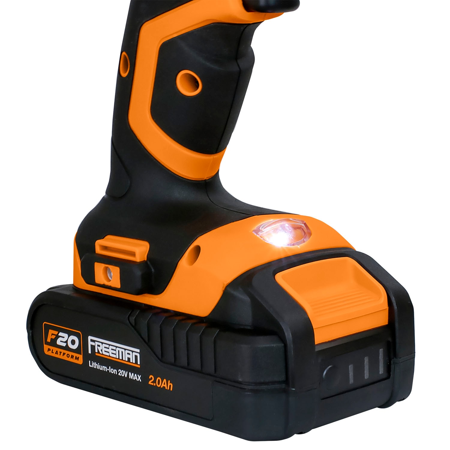 FREEMAN 2-Herramientas (Batería, Cargador y Estuche incluidos) Taladro martillo inalámbrico sin escobillas de velocidad variable máxima de 20 voltios, 1/2 pulgada, con 2 baterías PECCKT.