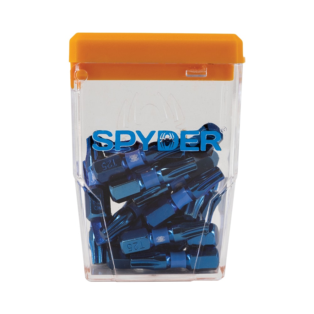 Punta de destornillador de impacto Torx Spyder Mach-Blue T25 1/4 pulgadas x 1 pulgada - 25 piezas 19073