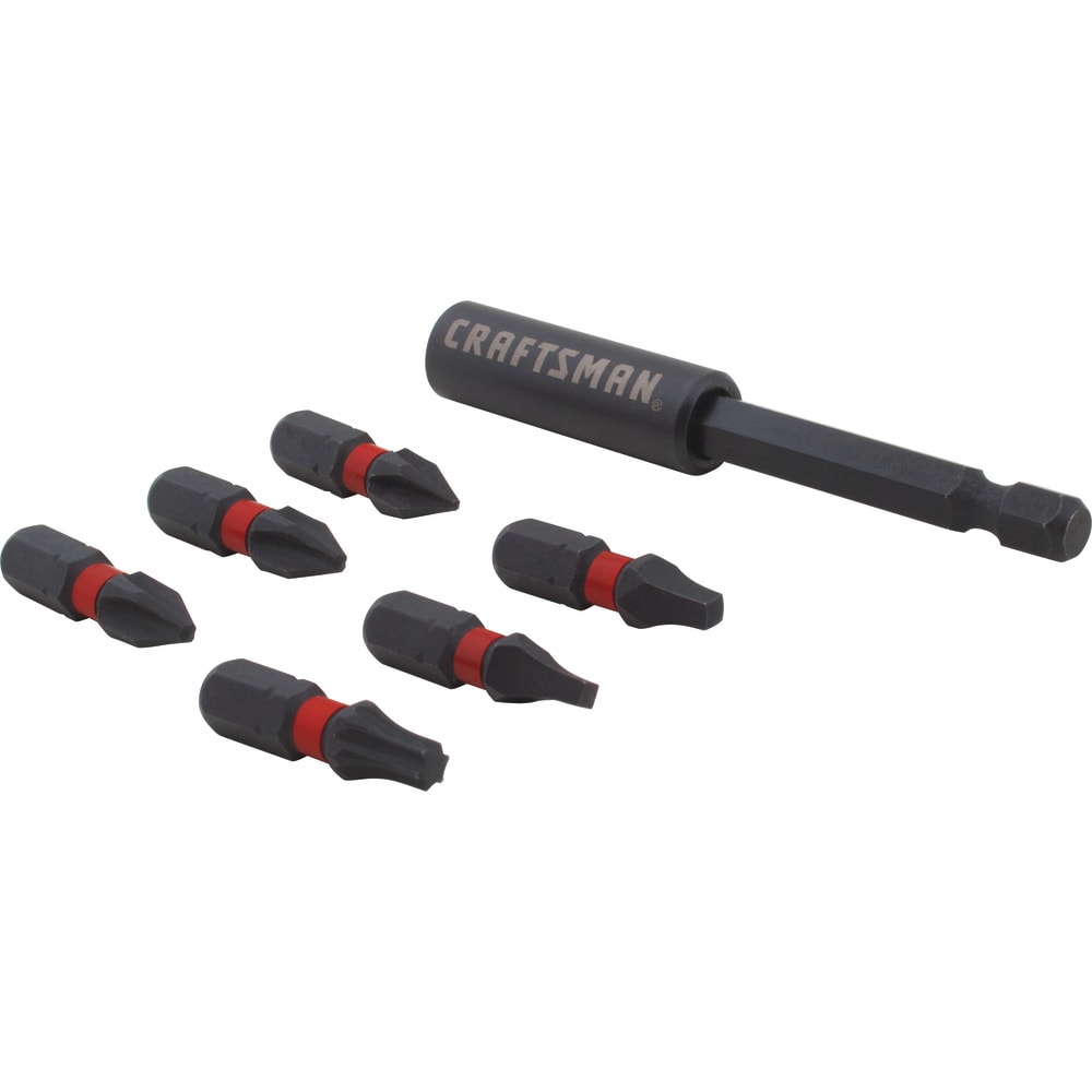 Set de puntas para destornillador de impacto de 1/4 pulgadas x 1 pulgada 7 piezas con clasificación de impacto CRAFTSMAN CMAF1516