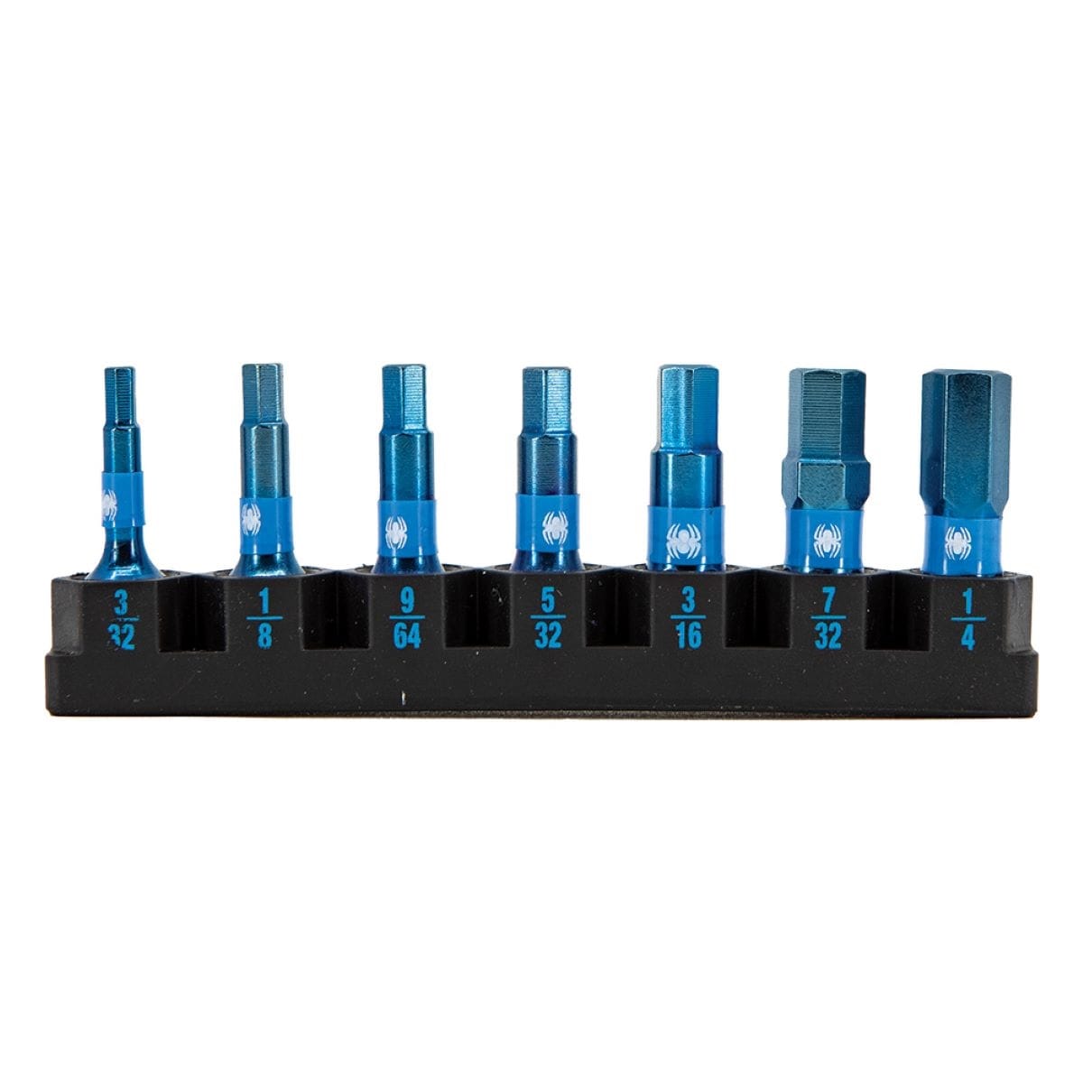 Set de 7 piezas de puntas para driver de impacto Spyder Mach-Blue de 1/4 pulgadas x 1 pulgada 19065
