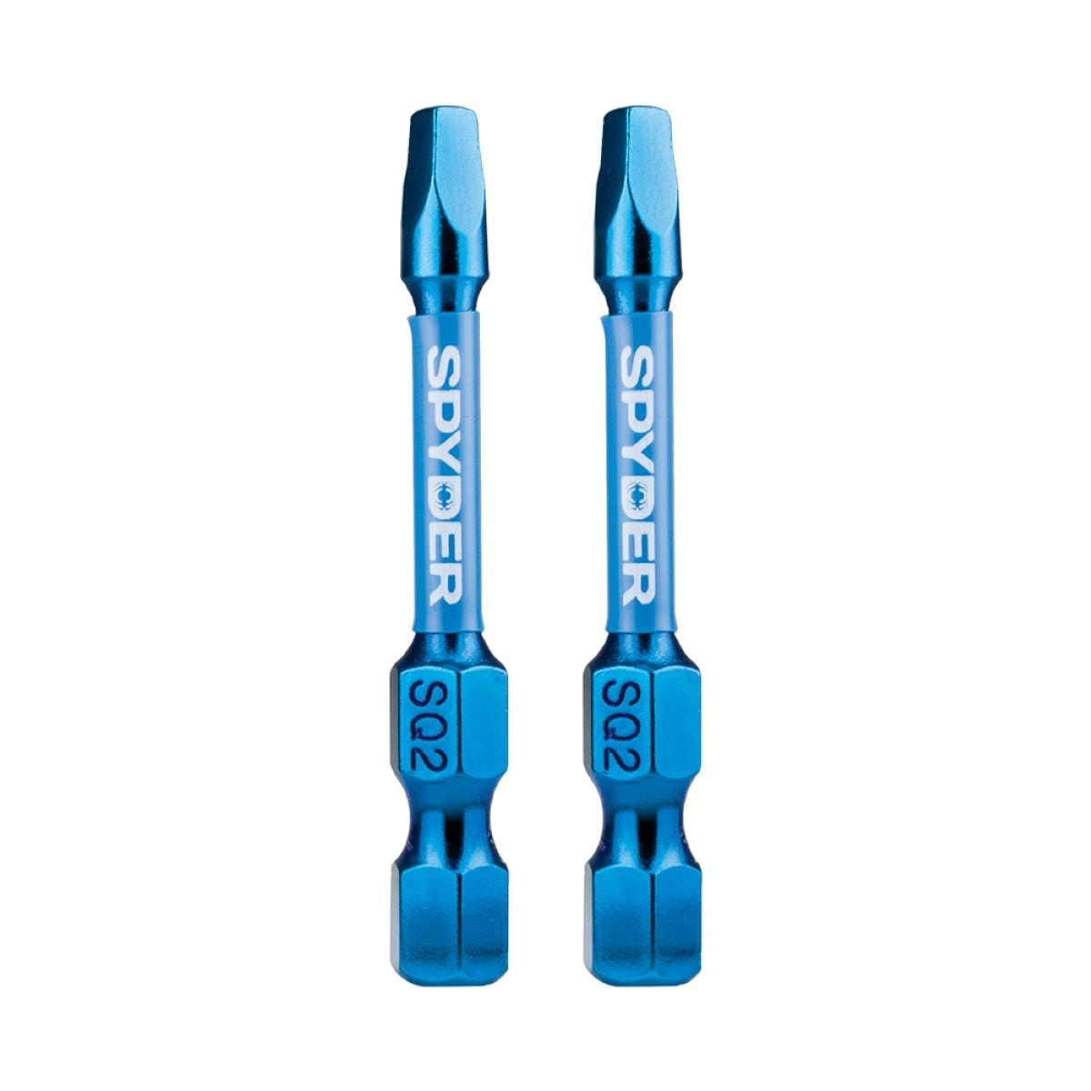 Punta de destornillador de impacto cuadrada/Robertson Spyder Mach-Blue SQ2 de 1/4 pulg. x 2 pulg. - Juego de 2 piezas 19049.