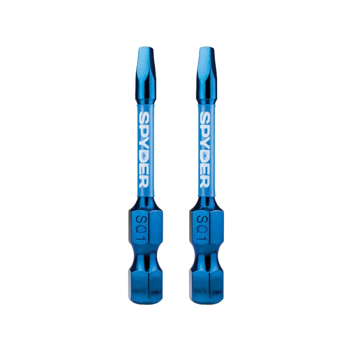 Punta de destornillador de impacto cuadrada/robertson Spyder Mach-Blue SQ1 de 1/4 pulgadas x 2 pulgadas - Juego de 2 piezas 19048