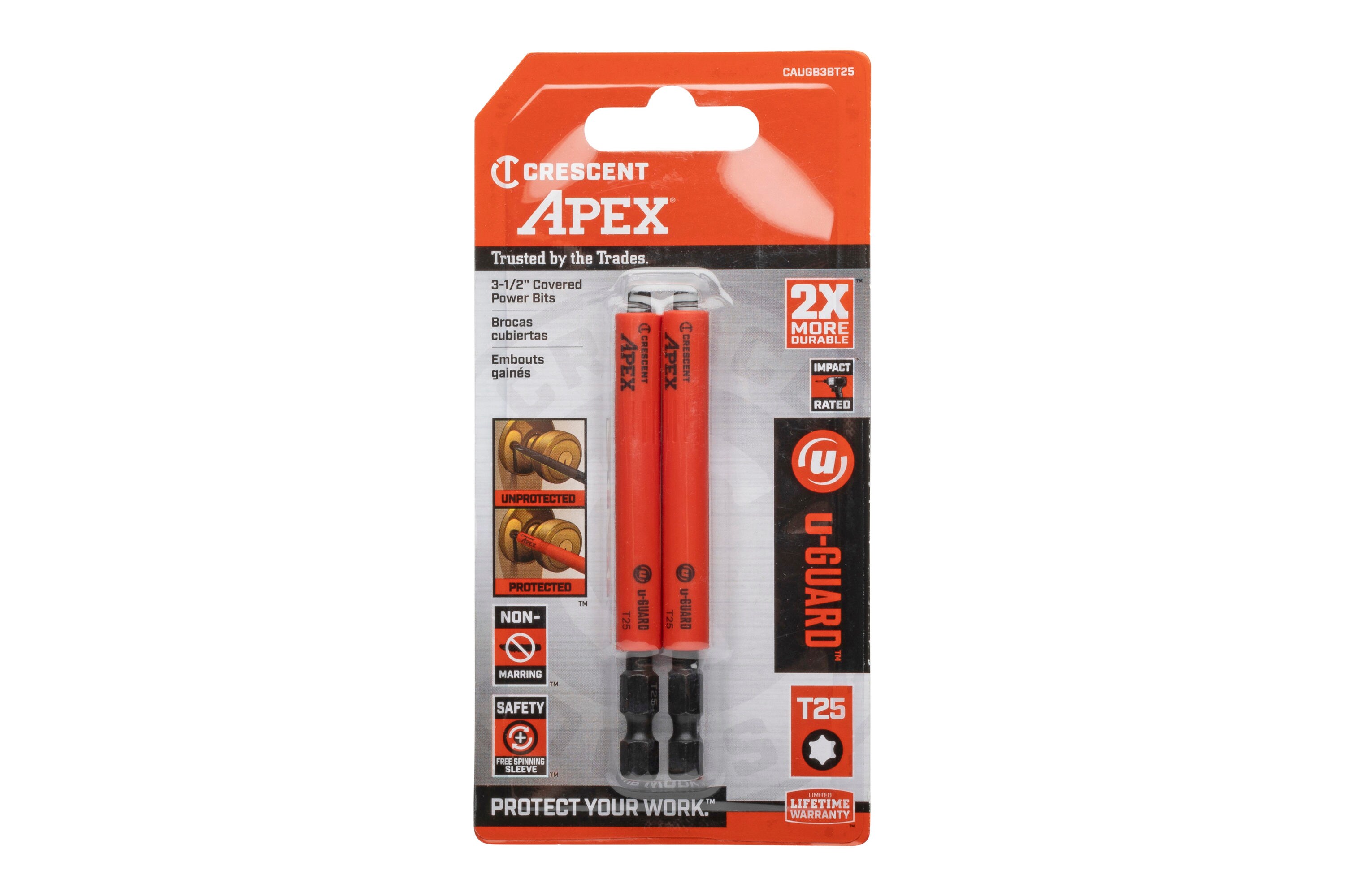 Juego de Puntas para Desarmador de Impacto Torx Crescent 1/4 pulgadas x 3-1/2 pulgadas 2 Piezas