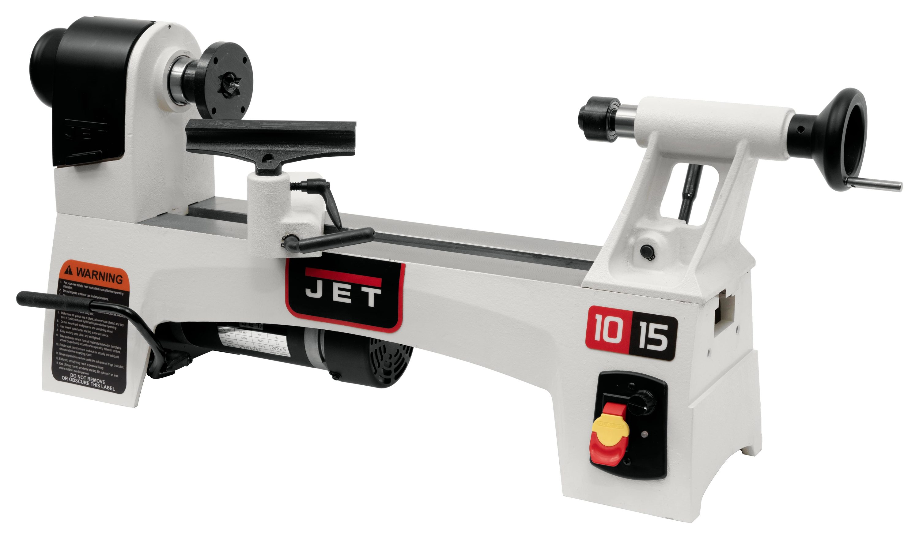 Torno de madera de velocidad variable JET de 10 pulgadas x 15.5 pulgadas JT9-719110