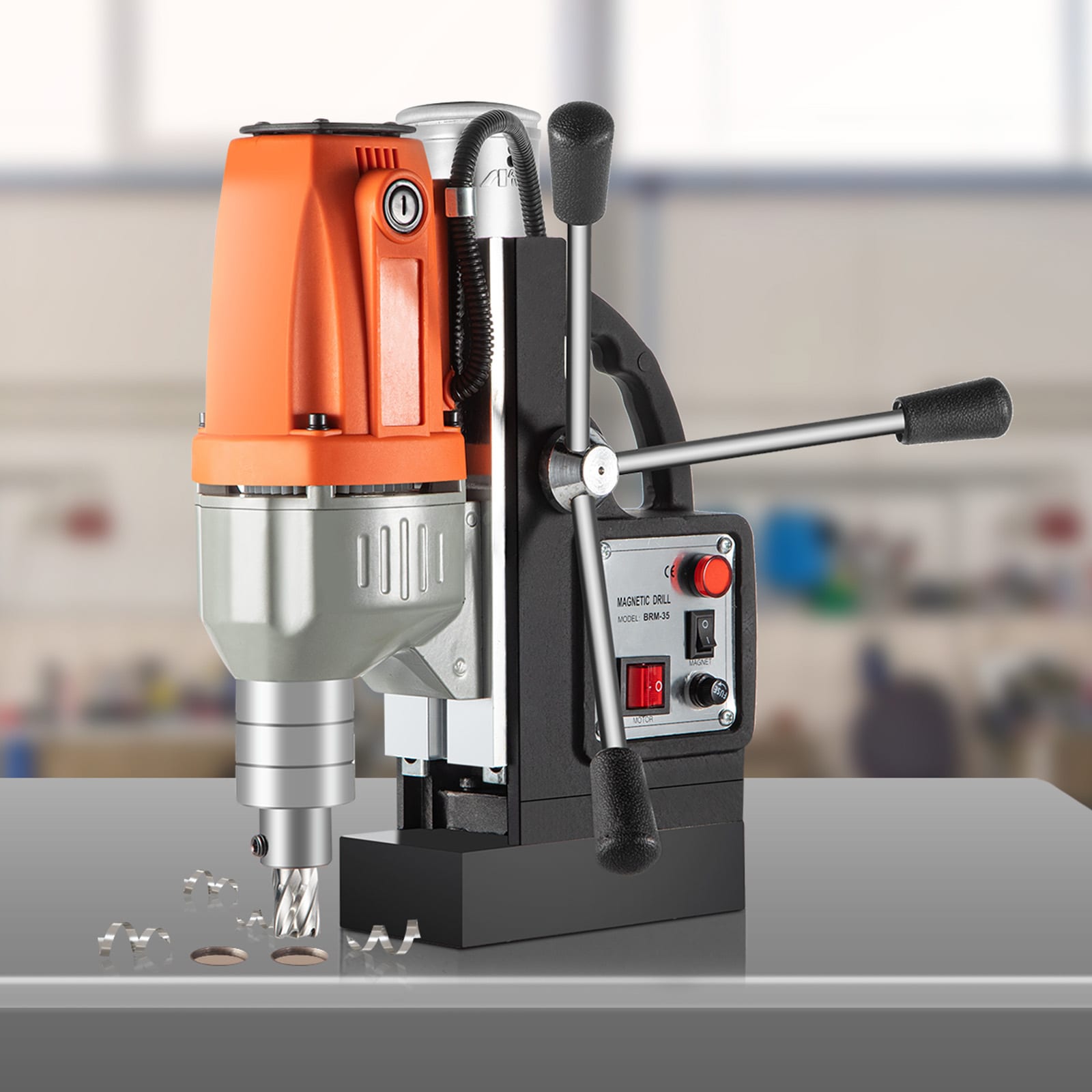 Prensa Magnética SVOPES 980W 10000N para Taladro 8.9 Amperios 1 Velocidad de Banco SVOPESBRM35LY02051V1