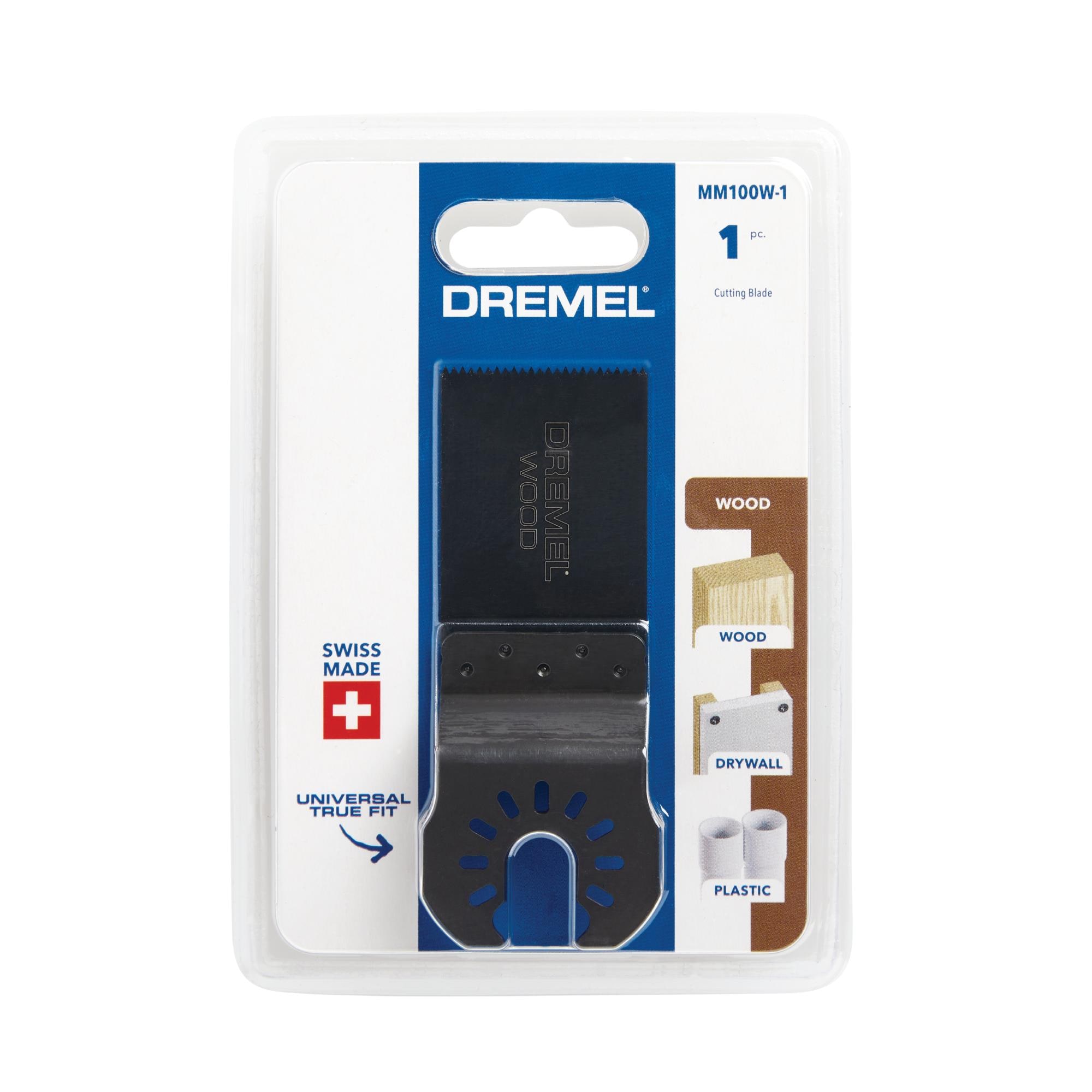 Cuchilla para herramienta oscilante Dremel Universal True Fit de acero al alto carbono para corte en madera de 1/4 pulgadas MM100W-1