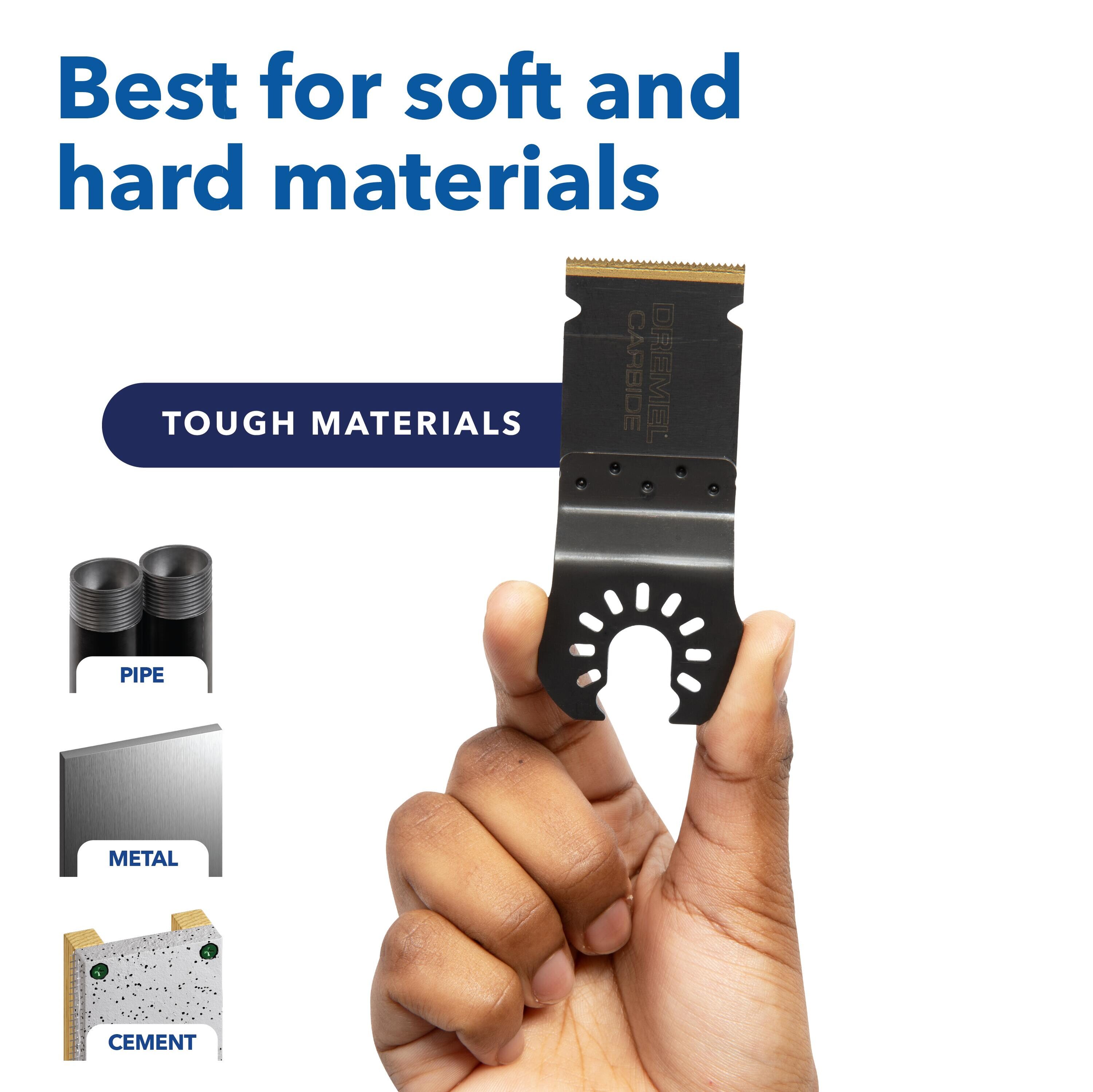 Juego de 3 hojas de herramienta oscilante de carburo Dremel Universal True Fit MM300W-3