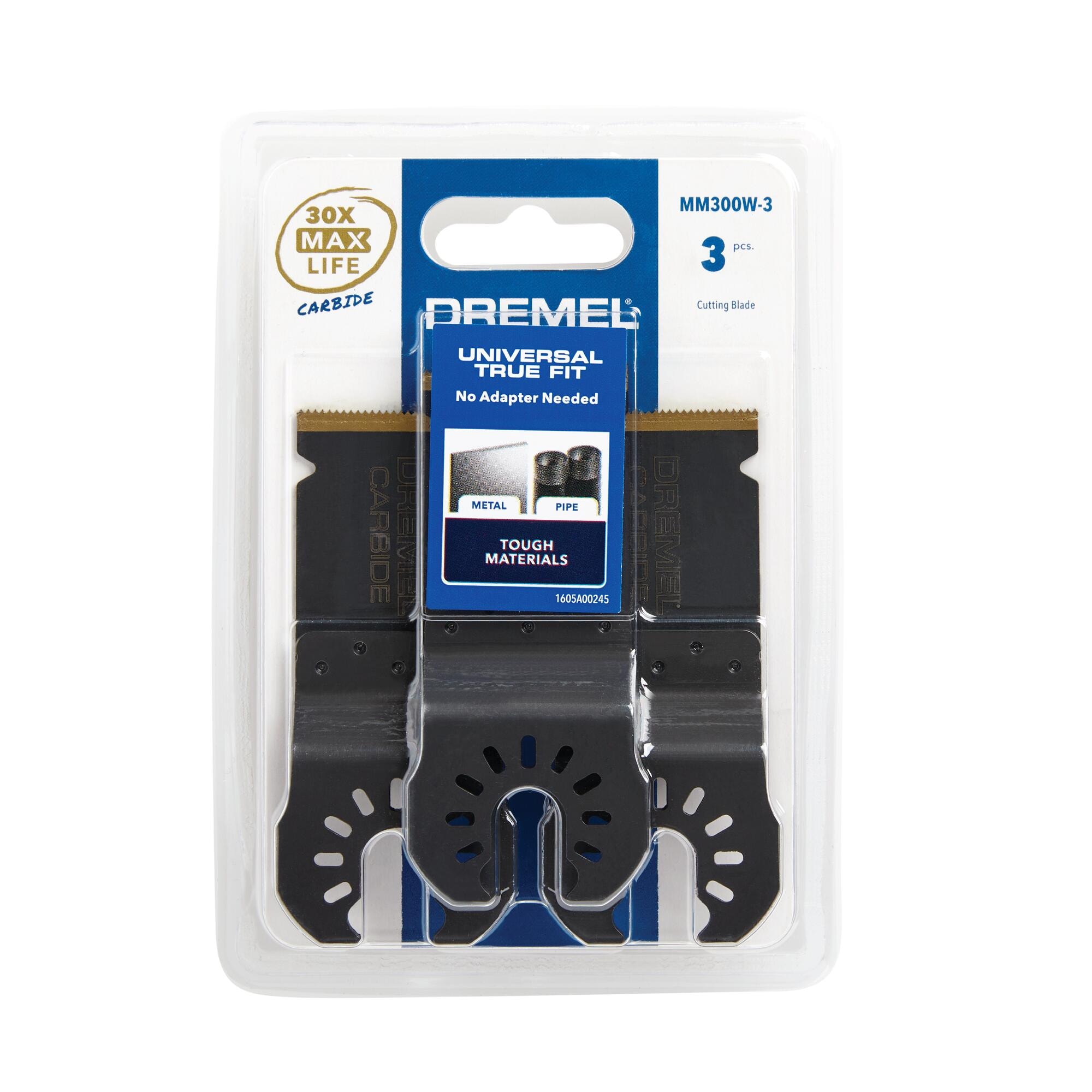 Juego de 3 hojas de herramienta oscilante de carburo Dremel Universal True Fit MM300W-3