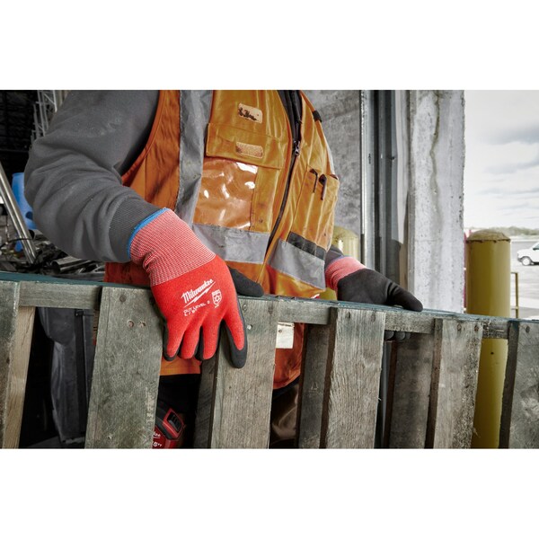 Guantes sumergidos aislados para invierno Milwaukee Tool nivel de corte 2 - Extra Grande 2XL, nivel de corte A2, calibre 15, rojo/negro, 2XL (11) - 48-73-7924