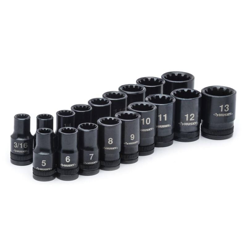 Juego de llaves de dado universal de 100 posiciones y 1/4 de pulgada de Husky (26 piezas) - H1004D26SWS