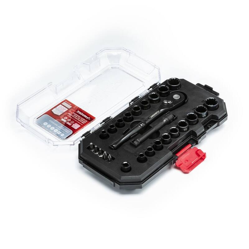 Juego de llaves de dado universal de 100 posiciones y 1/4 de pulgada de Husky (26 piezas) - H1004D26SWS