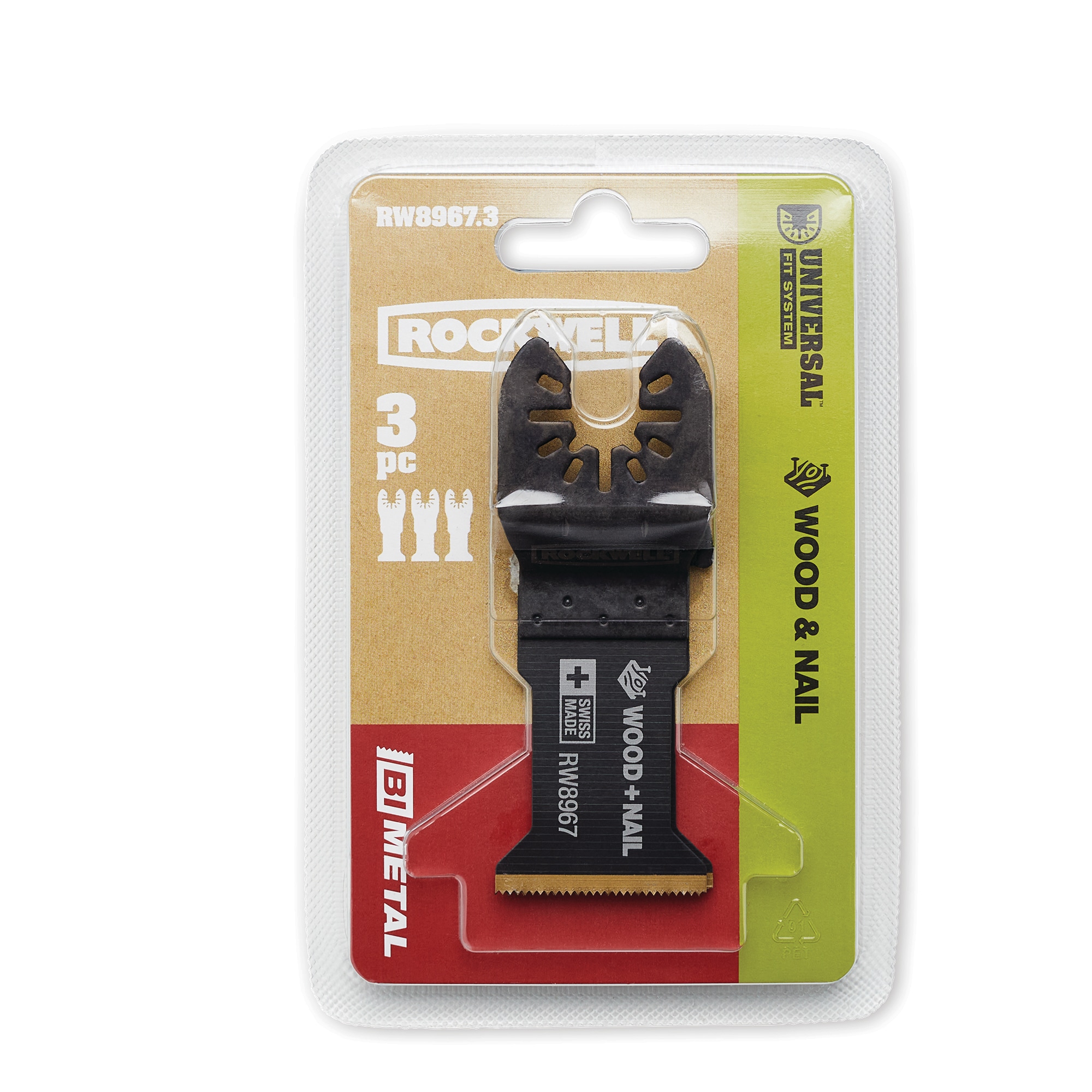 Cuchilla para herramienta oscilante Bi-metal ROCKWELL Sonicrafter 3-Pack RW8967.3