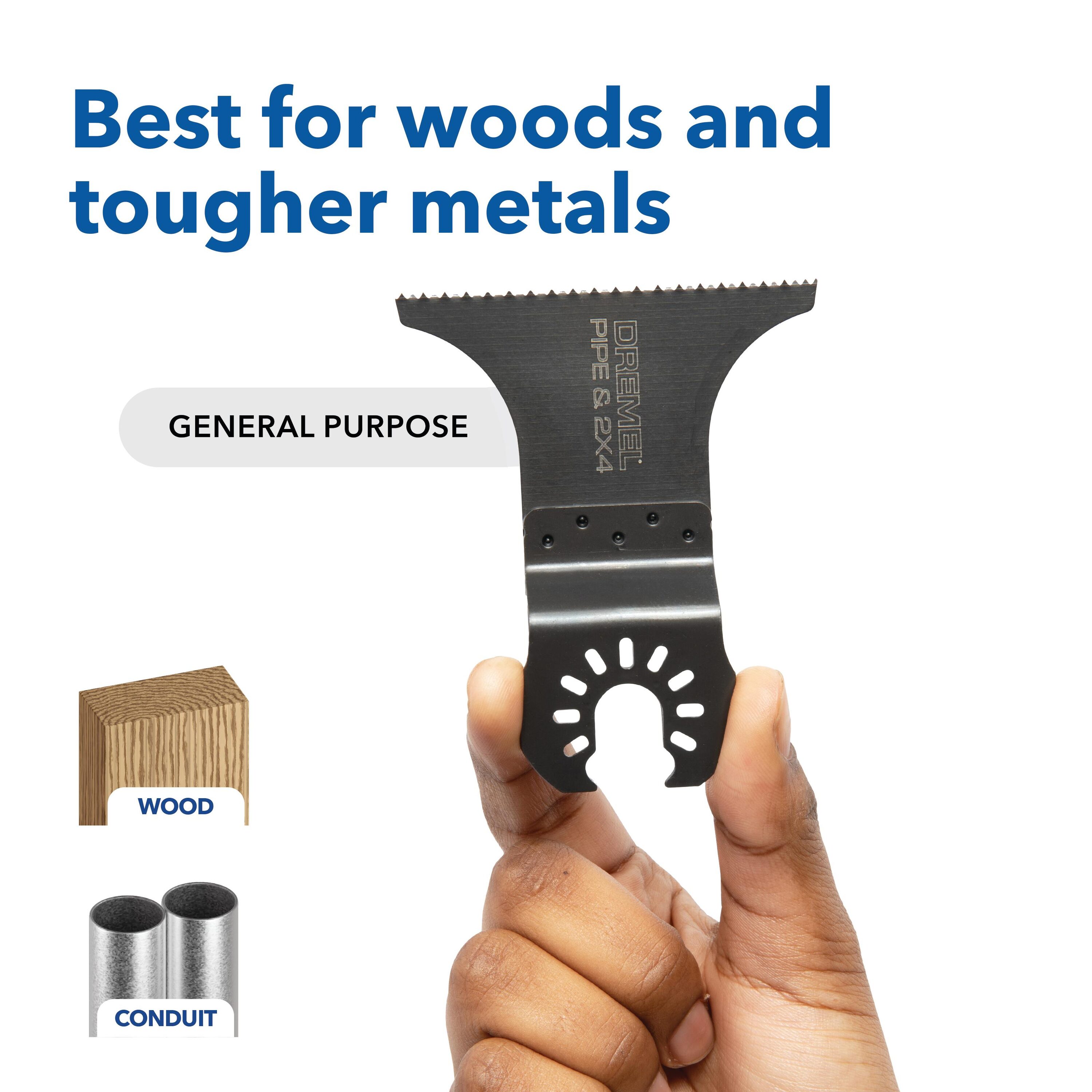 Hoja de herramienta oscilante de corte amplio y enrasado bi-metálica Dremel Universal True Fit MM205W-1